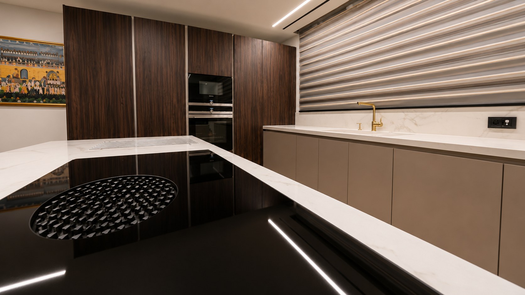MobilCasa — Modern Gentili Time Kitchen — Gerakas · island with Bora cooktop