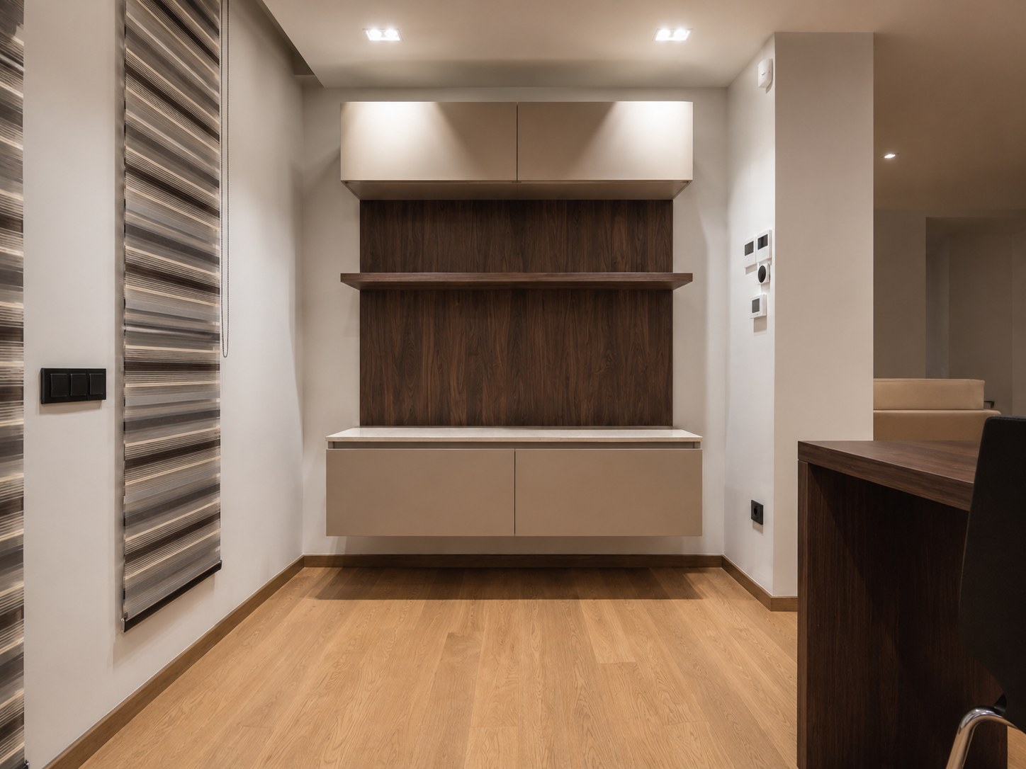 MobilCasa — Modern Gentili Time Kitchen — Gerakas · walnut shelving