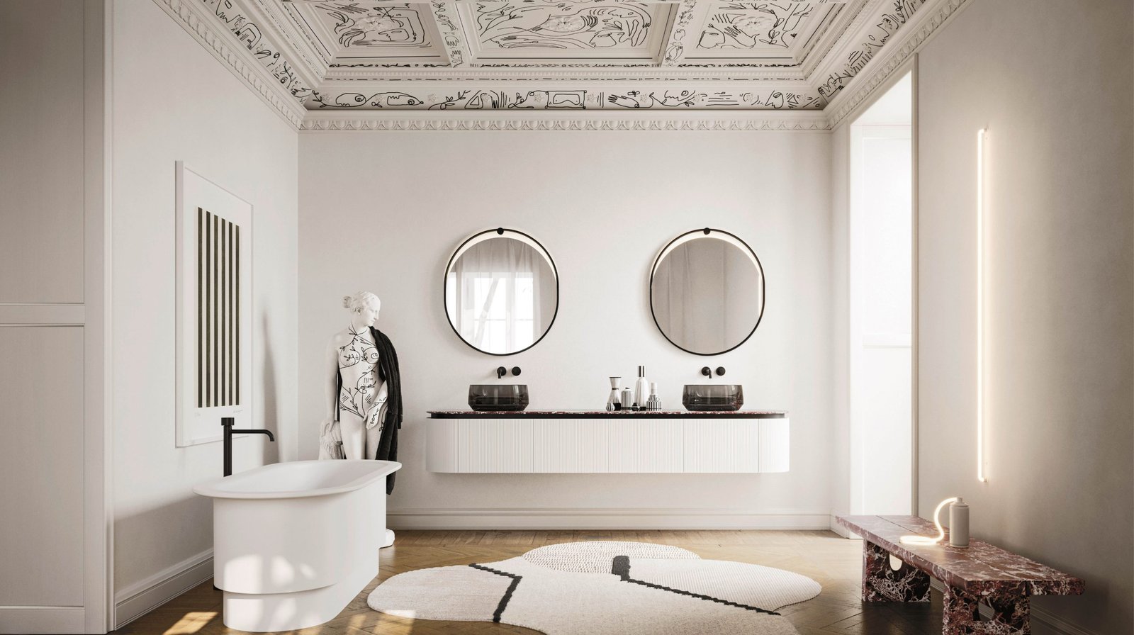 Arbi Almond — Double composition with oval mirrors