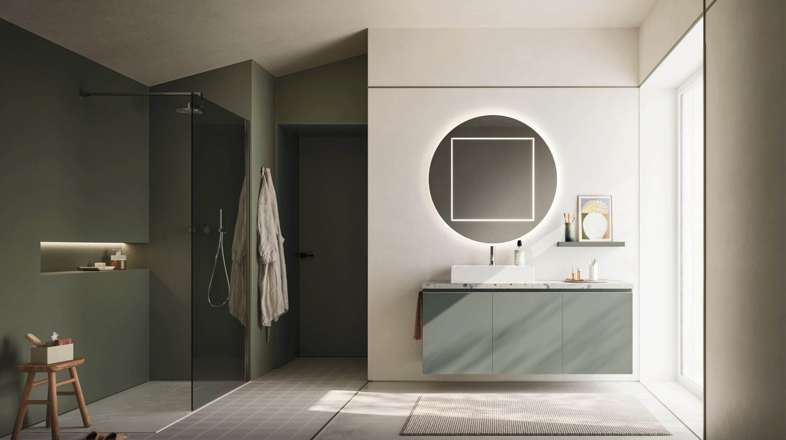 Arbi Ho.me Plus 45 — Green unit with round mirror
