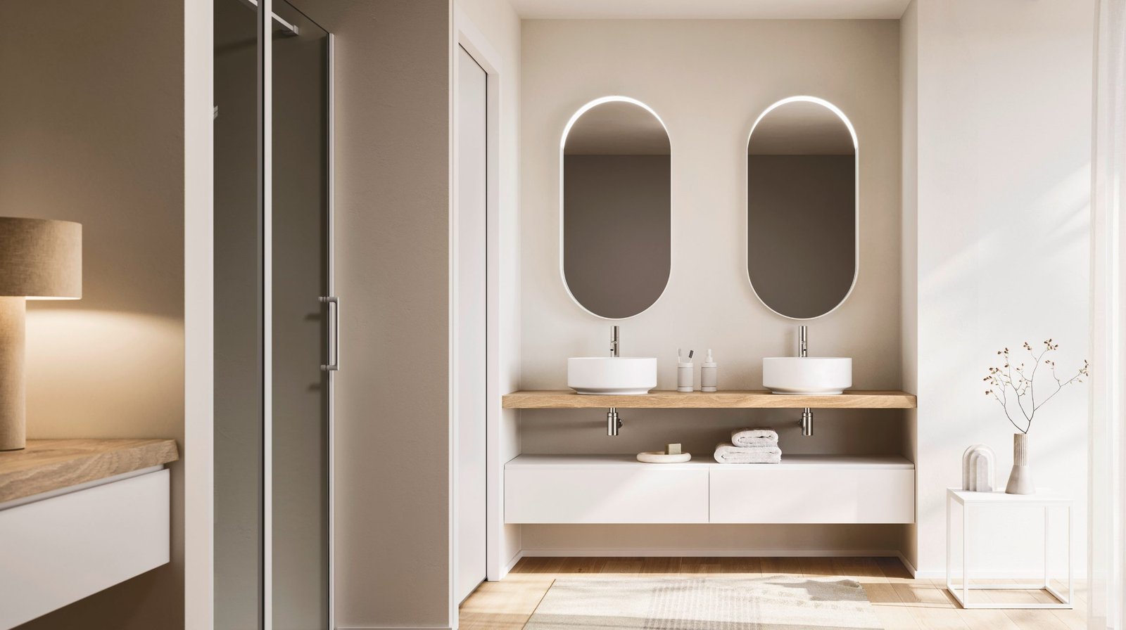 Arbi Ho.me Plus J — White J-unit with double mirrors