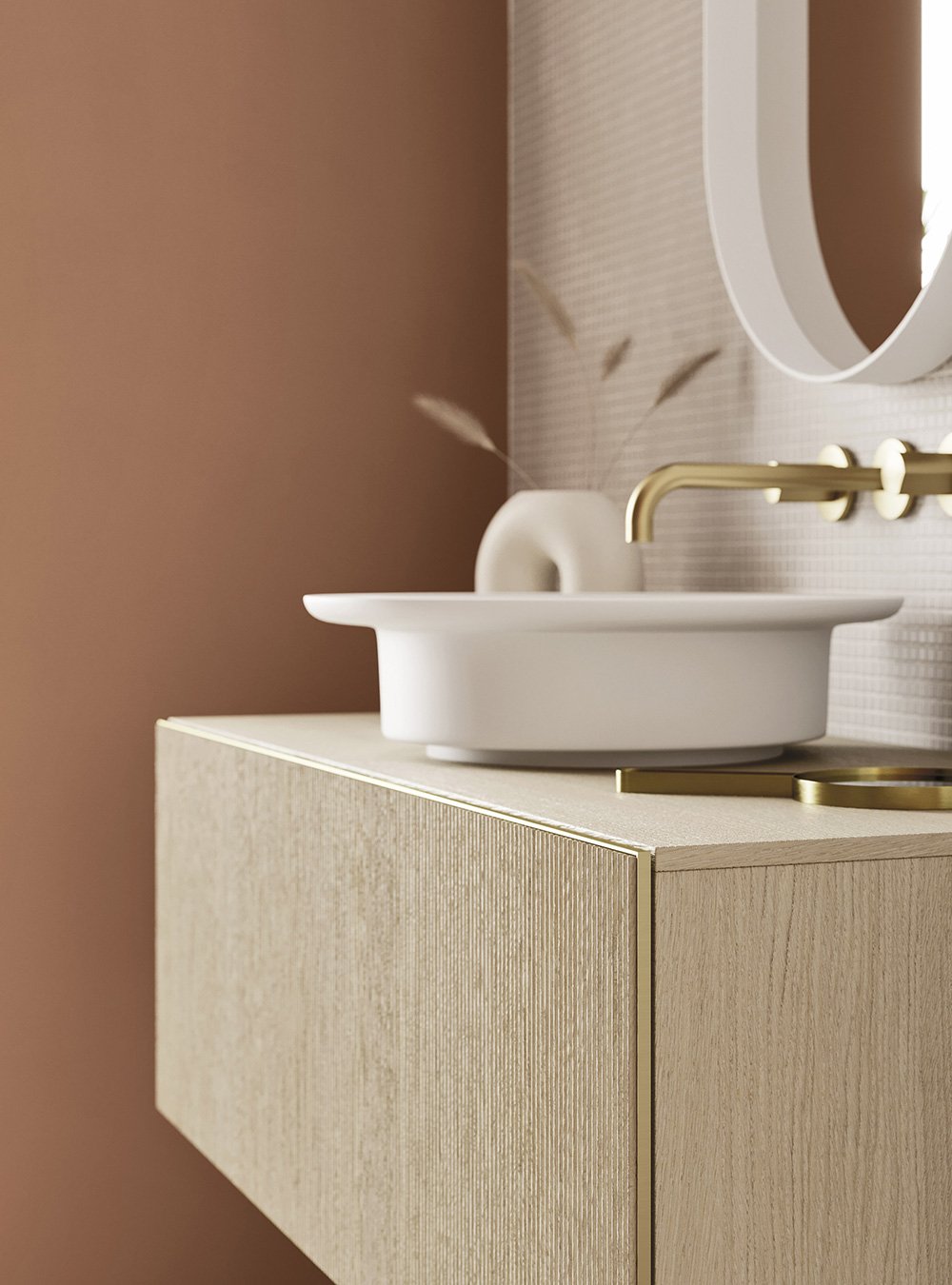 Arbi Luxor — Round basin with gold tap