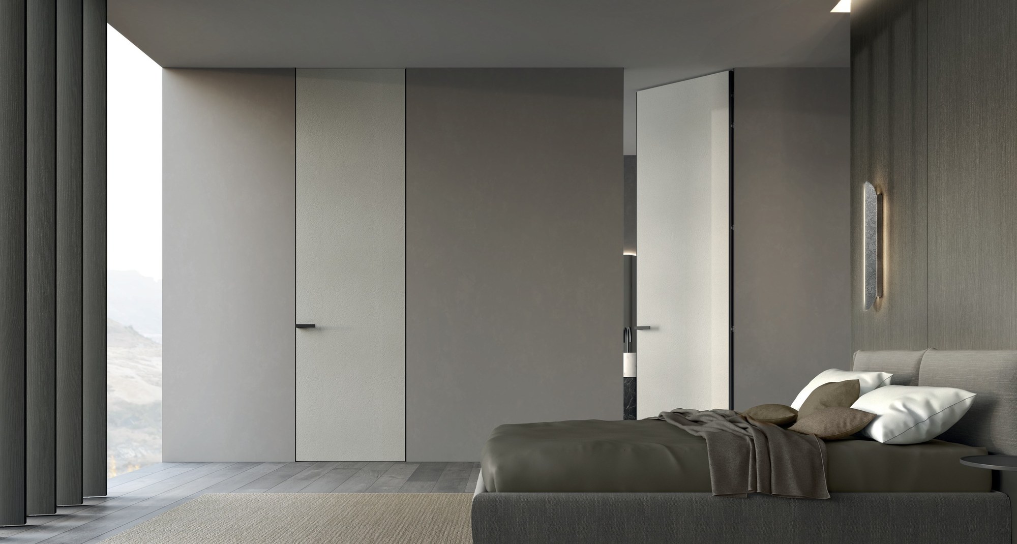 Barausse Flush-to-wall doors — Flush-to-wall doors detail in a real interior