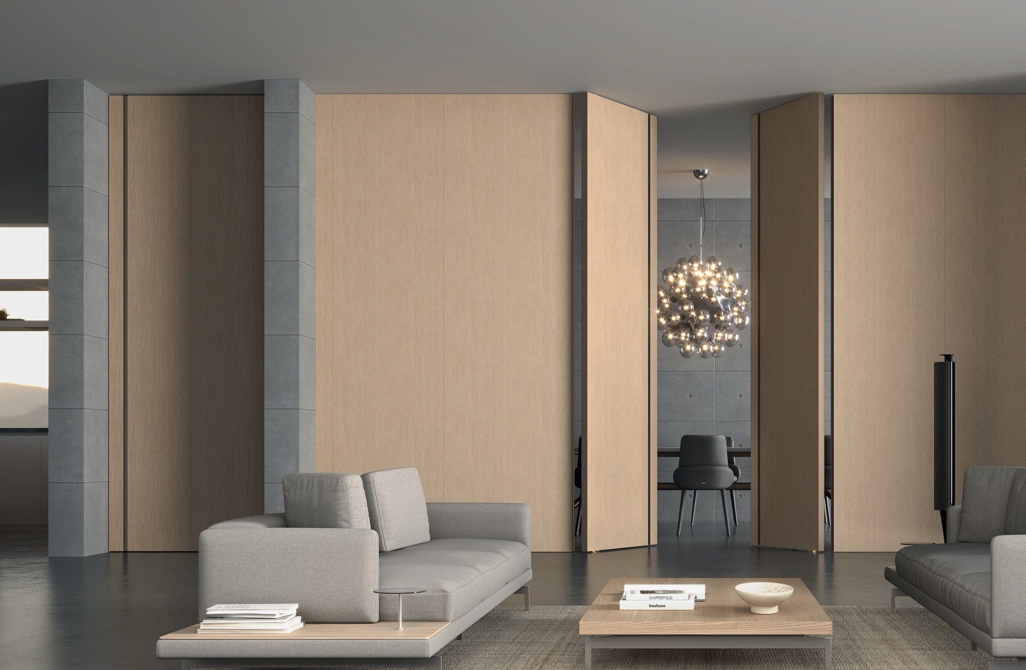 Barausse Flush-to-wall doors — Flush-to-wall doors in natural light