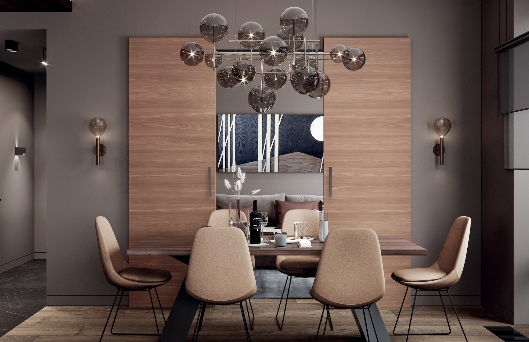 Barausse Flush-to-wall doors — Flush-to-wall doors in a lifestyle setting