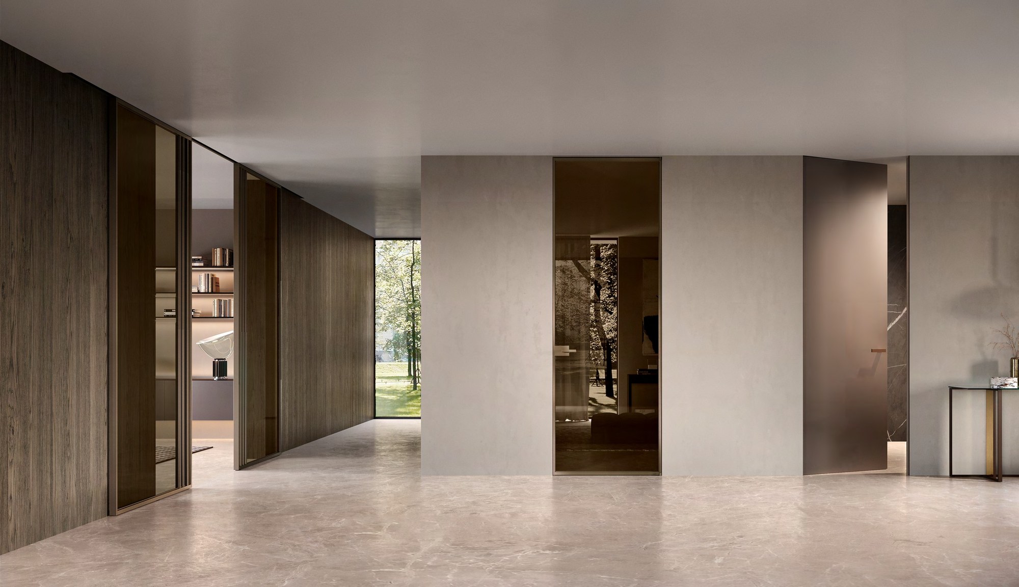Barausse Glass doors — Glass doors complete composition