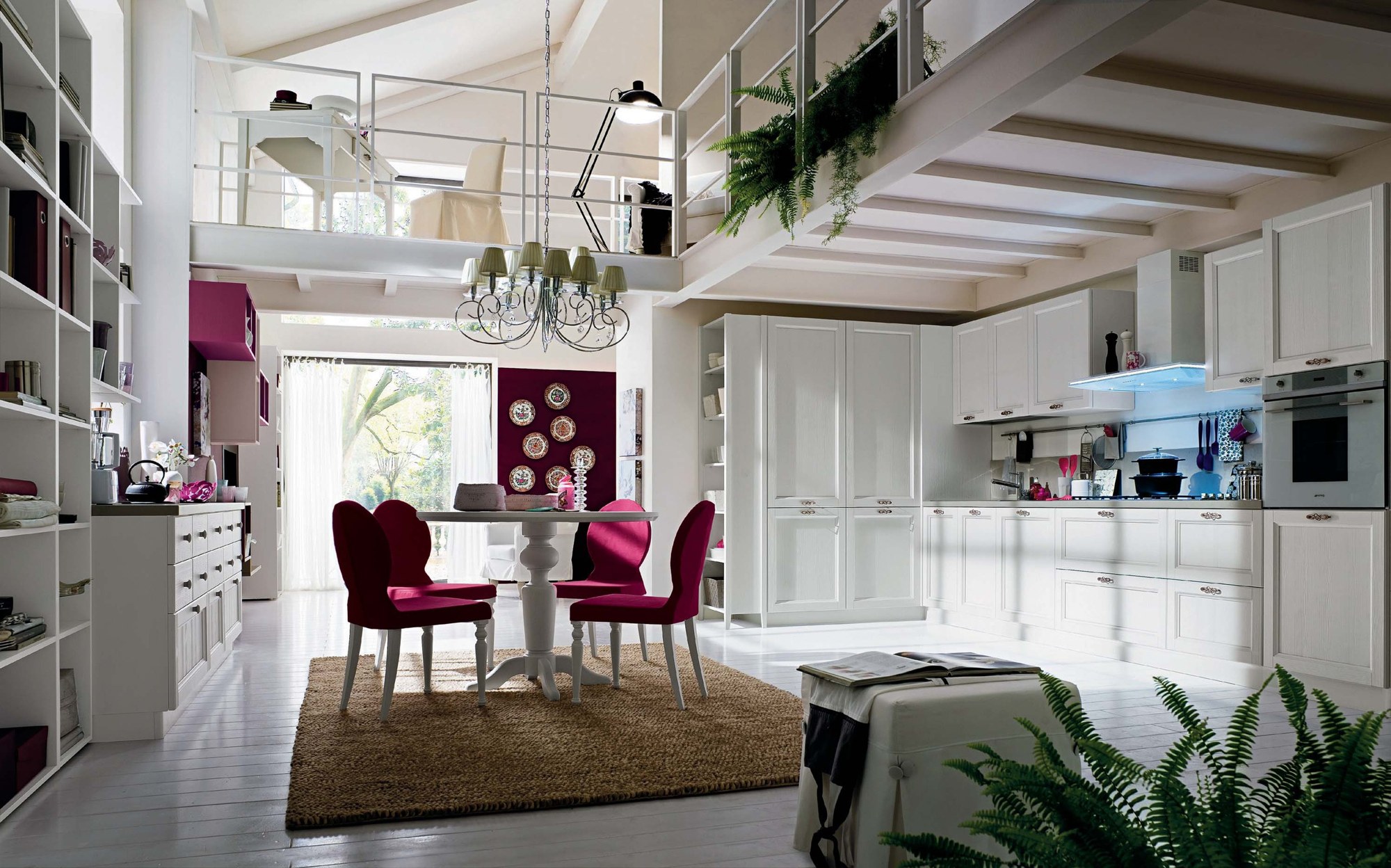 Callesella Arredamenti Cucina Everyday Neve e Ciclamino — Γενική άποψη