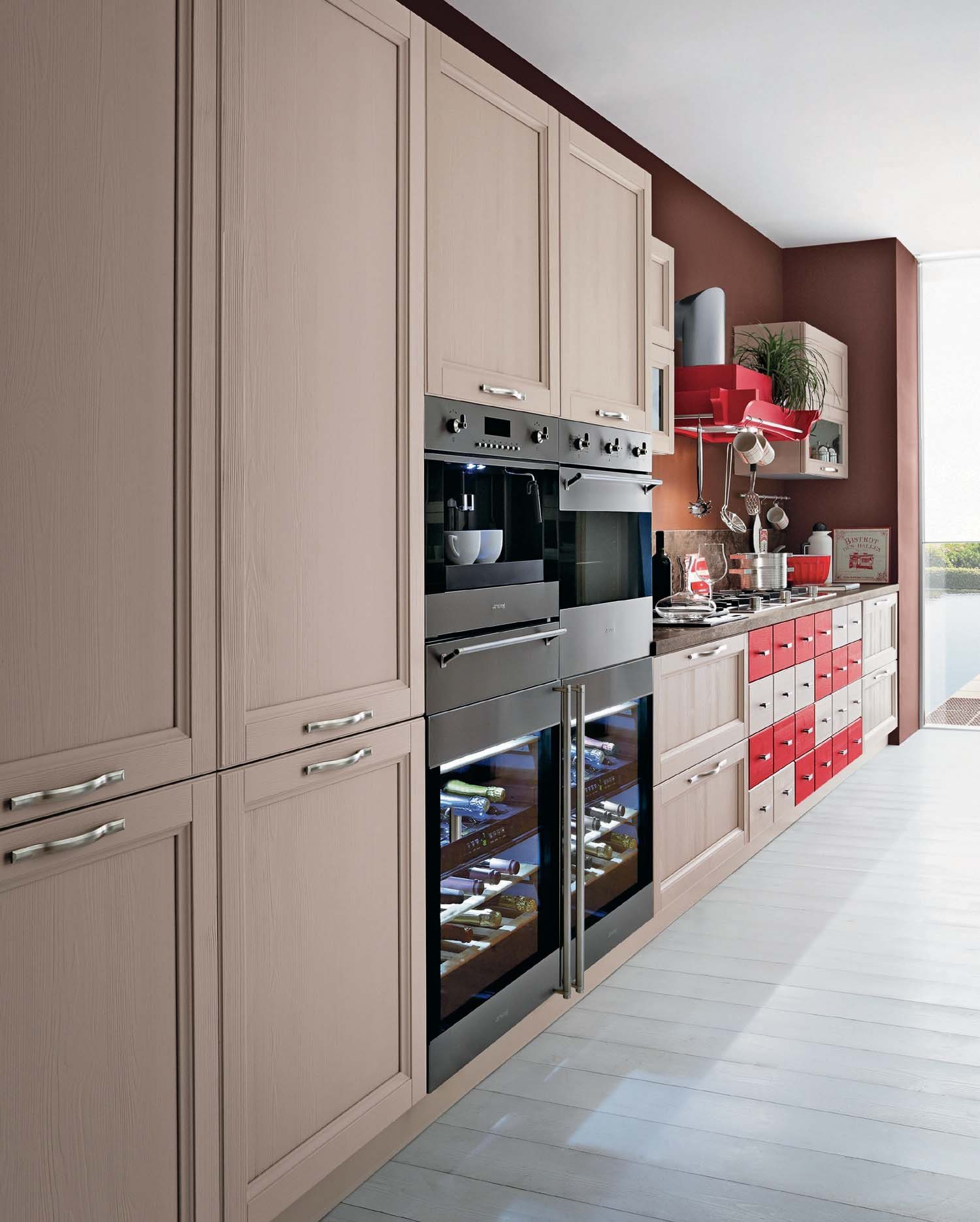 Callesella Arredamenti Cucina Everyday Tortora e Amarena — Στήλες