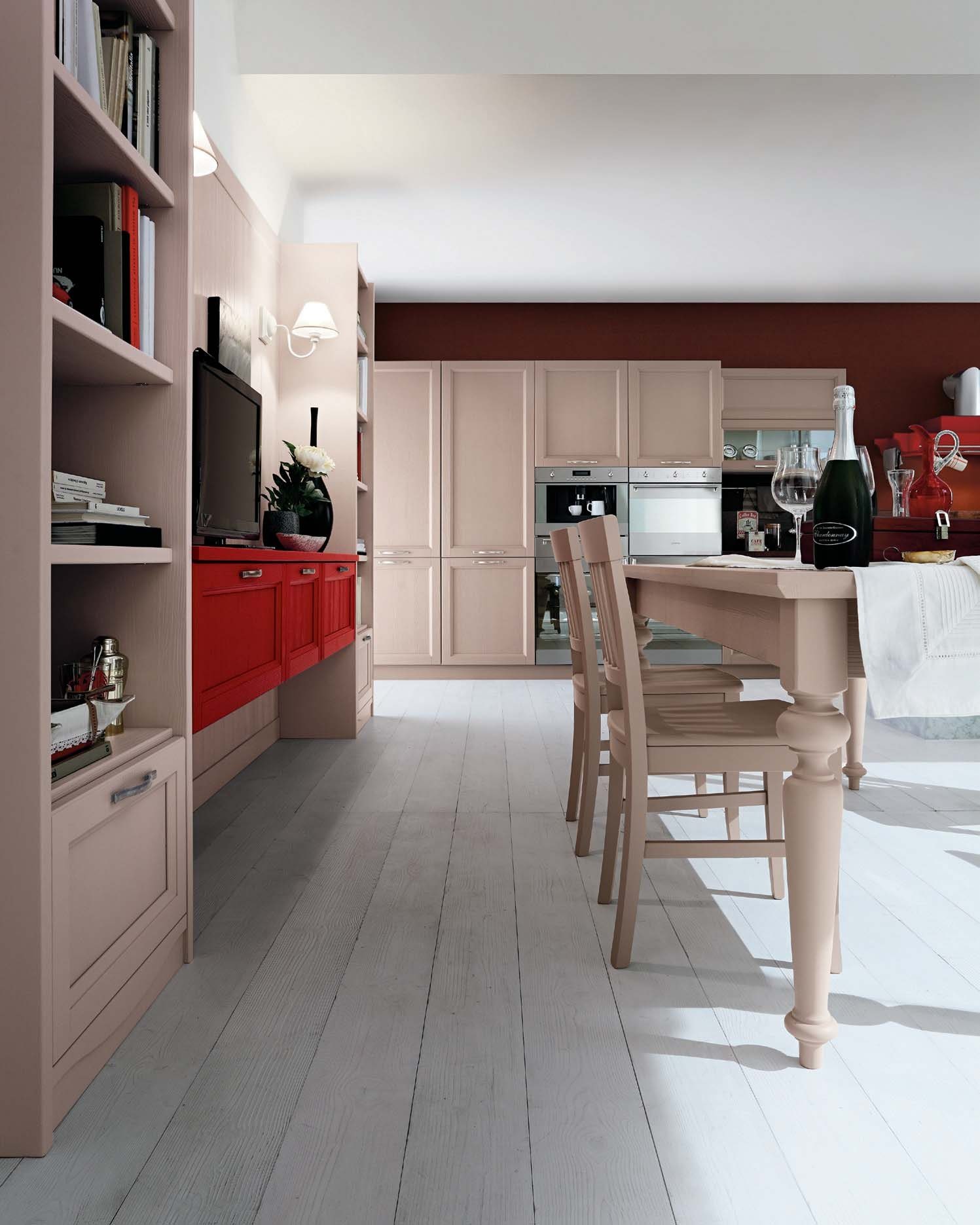 Callesella Arredamenti Cucina Everyday Tortora e Amarena — Ζώνη Καθιστικού