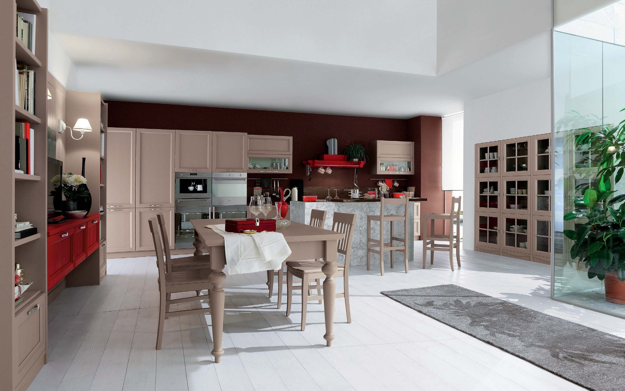 Callesella Arredamenti Cucina Everyday Tortora e Amarena — Γενική άποψη
