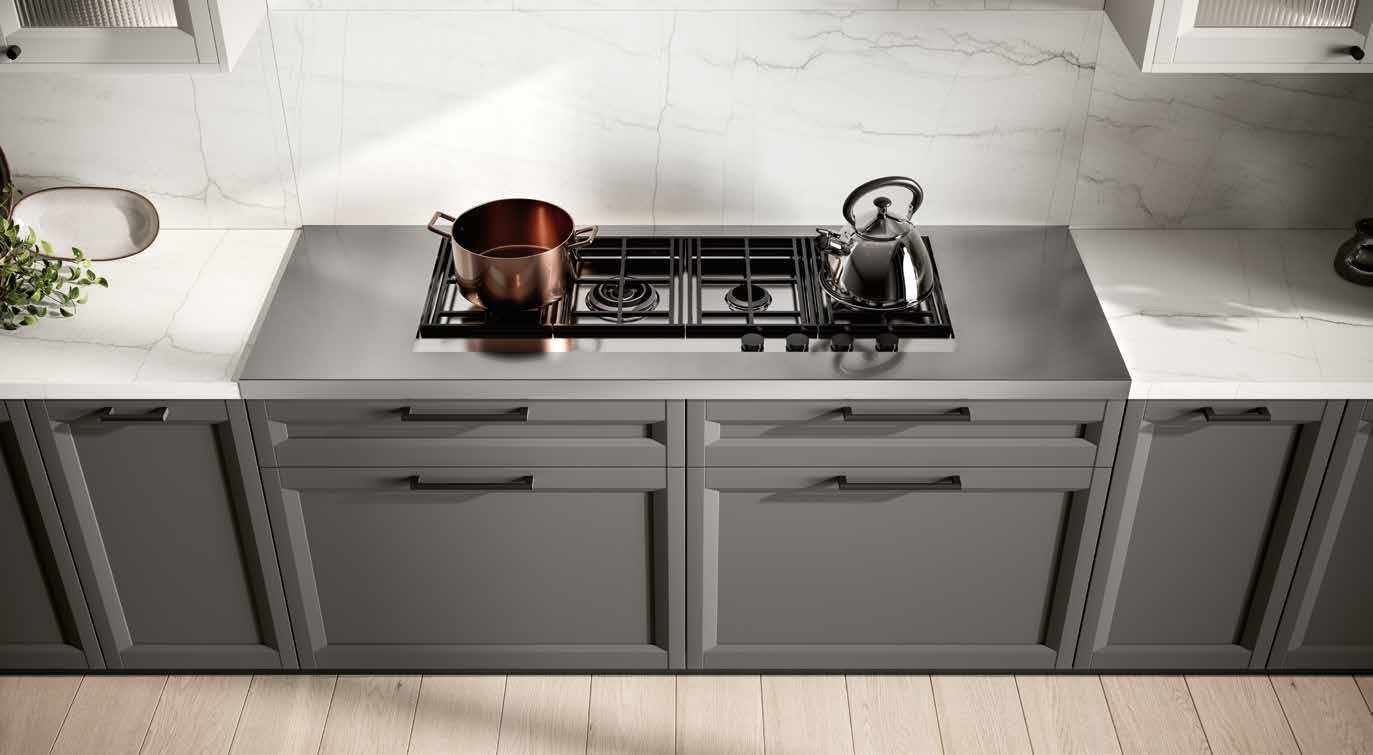 Febal Casa Origina Telaio Legno 02 · Bianco — Πάγκος & εστίες