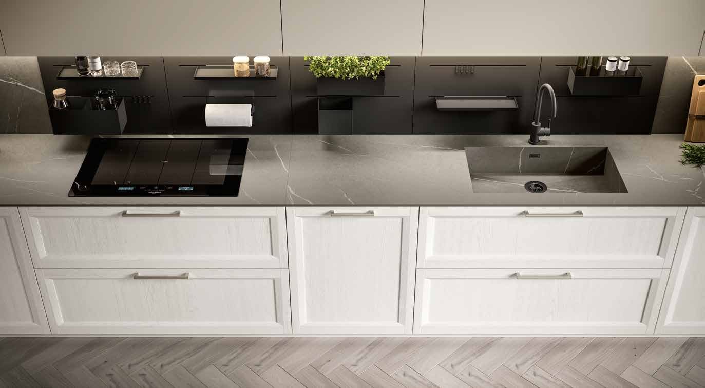 Febal Casa Origina Telaio Legno 04 · Bianco — Πάγκος & εστίες