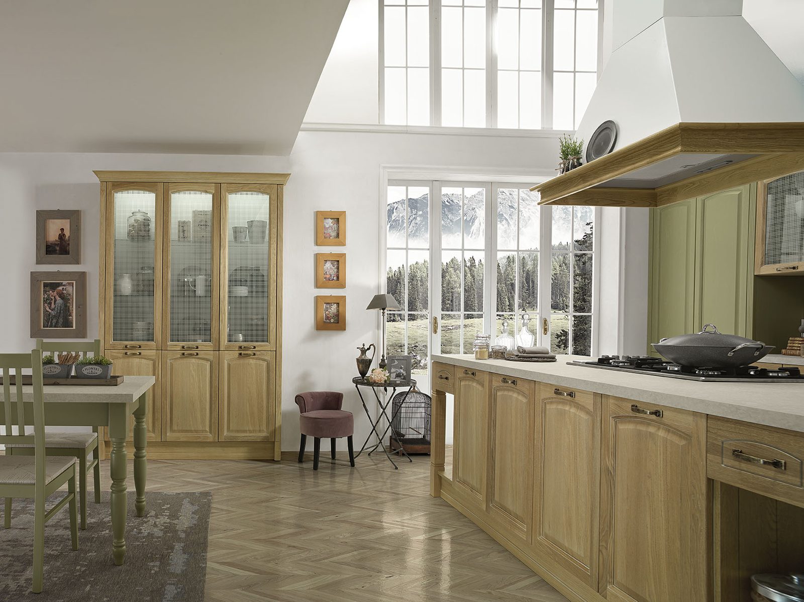 Febal Casa Gala 08 · Rovere & Salvia — Βιτρίνες & Πάγκος