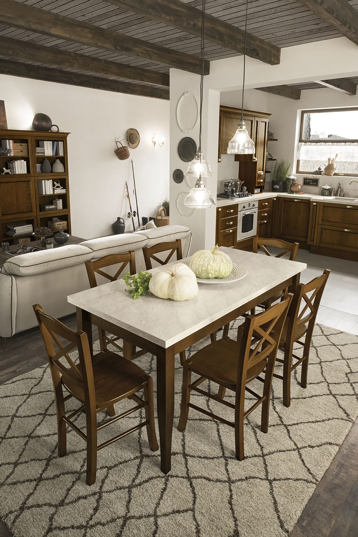 Febal Casa Sinfonia 01 · Noce — Dining Room & Living Room