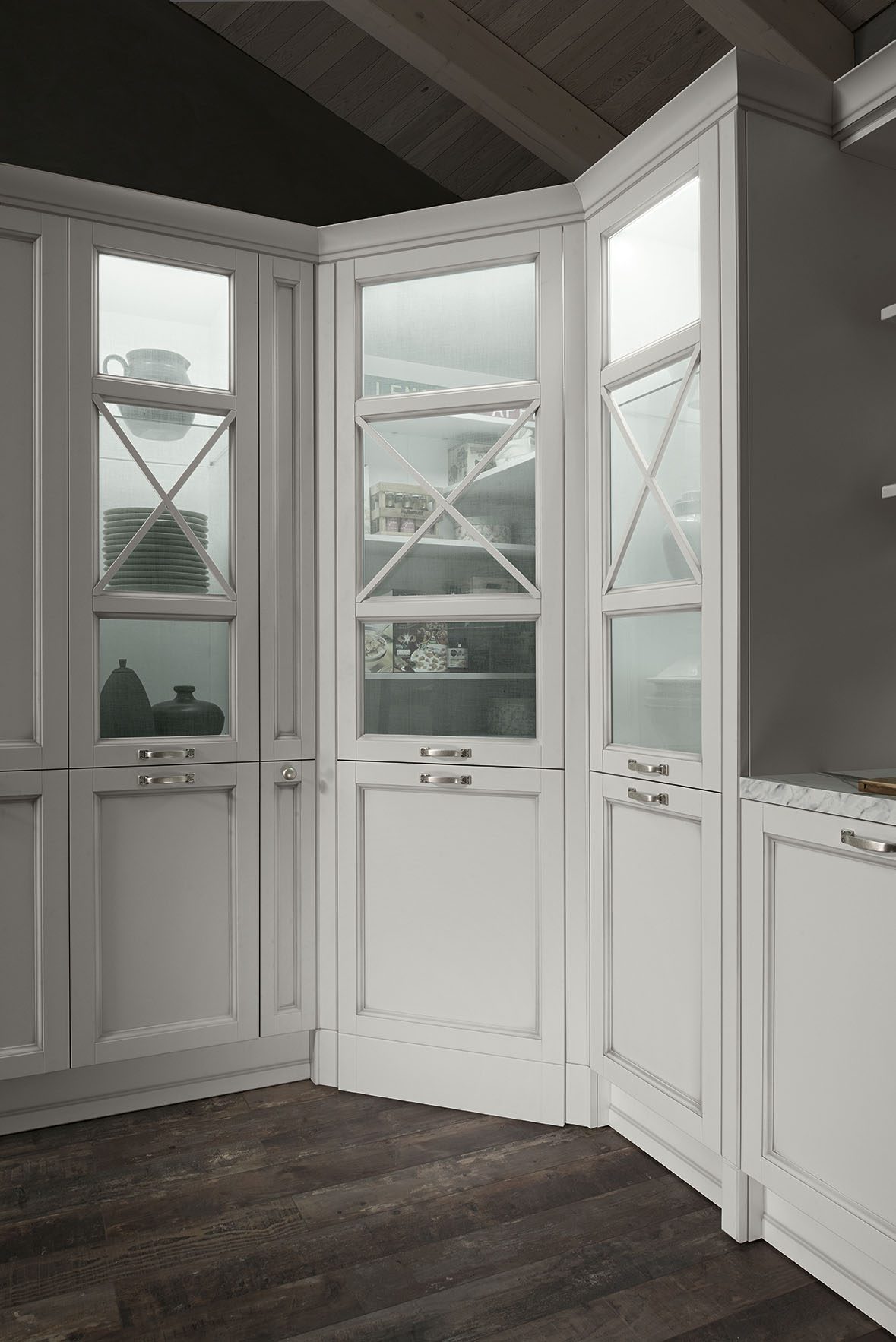 Febal Casa Sinfonia 03 · Bianco — Corner Display Cabinets