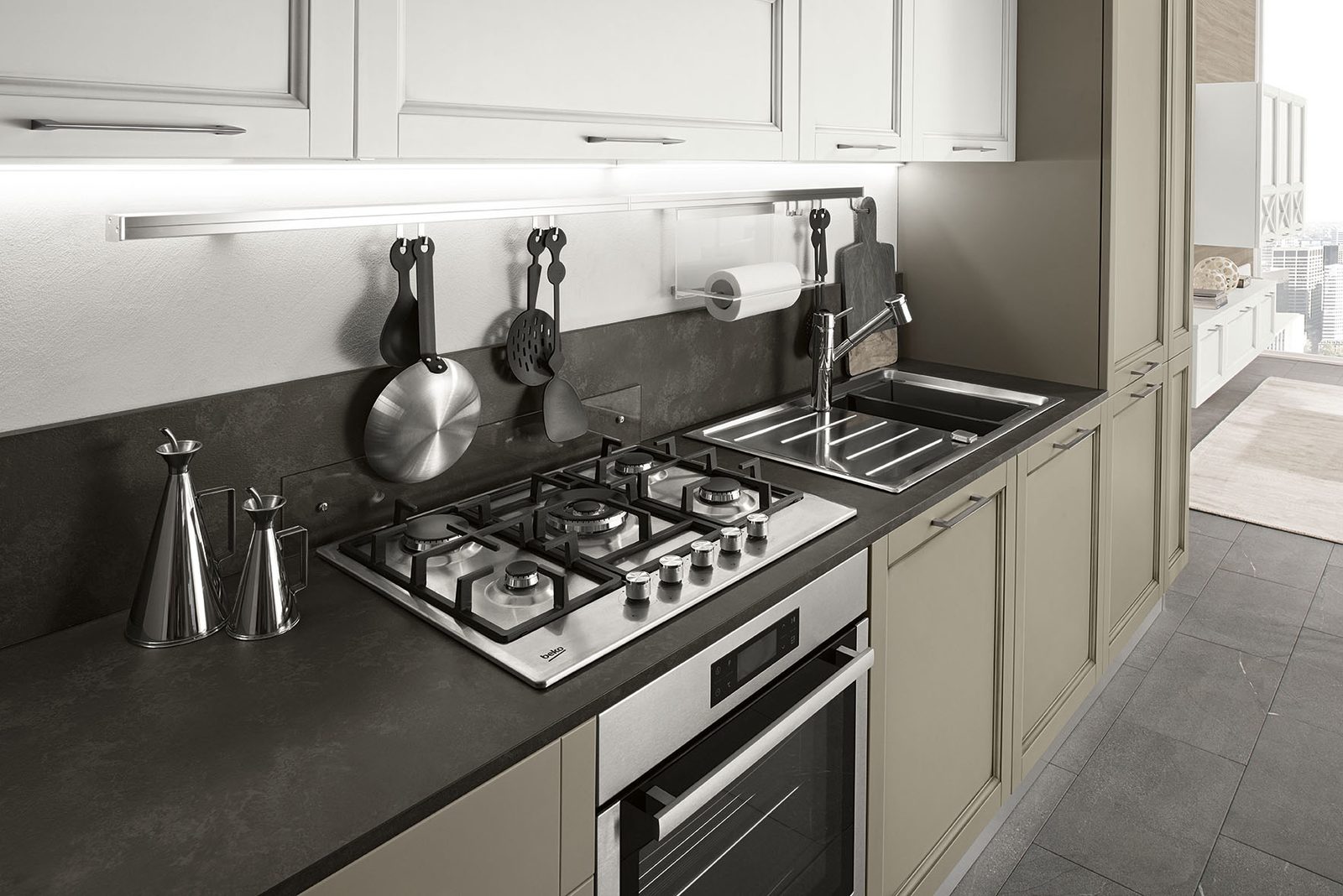 Febal Casa Sinfonia 05 · Tortora — Hob & Worktop
