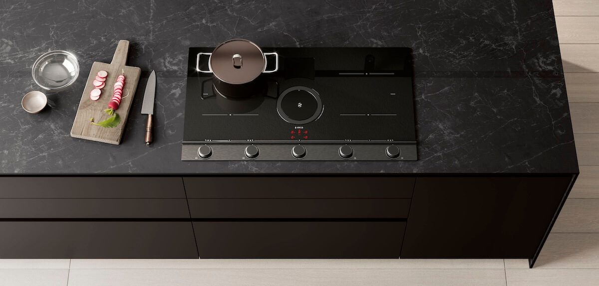 Febal Casa Modula 01 · Nero Ardesia & Rovere Europeo — Εστίες
