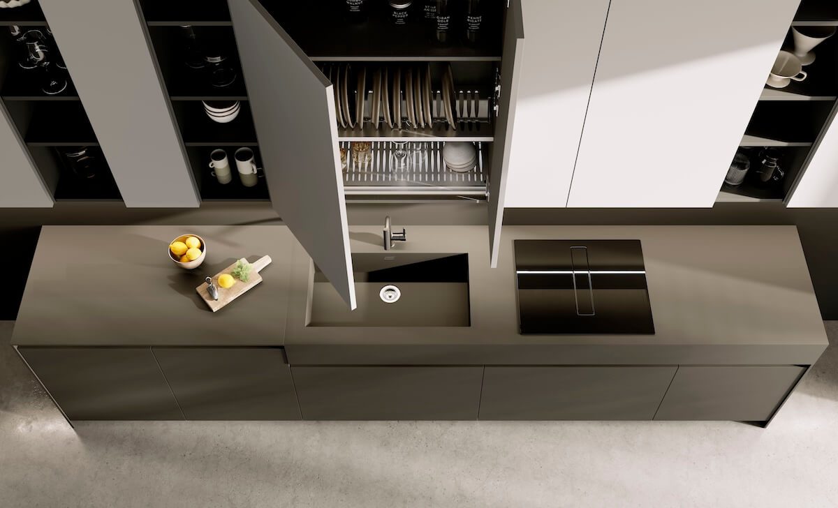 Febal Casa Modula 02 · Grigio Vulcano — Πιατοθήκη