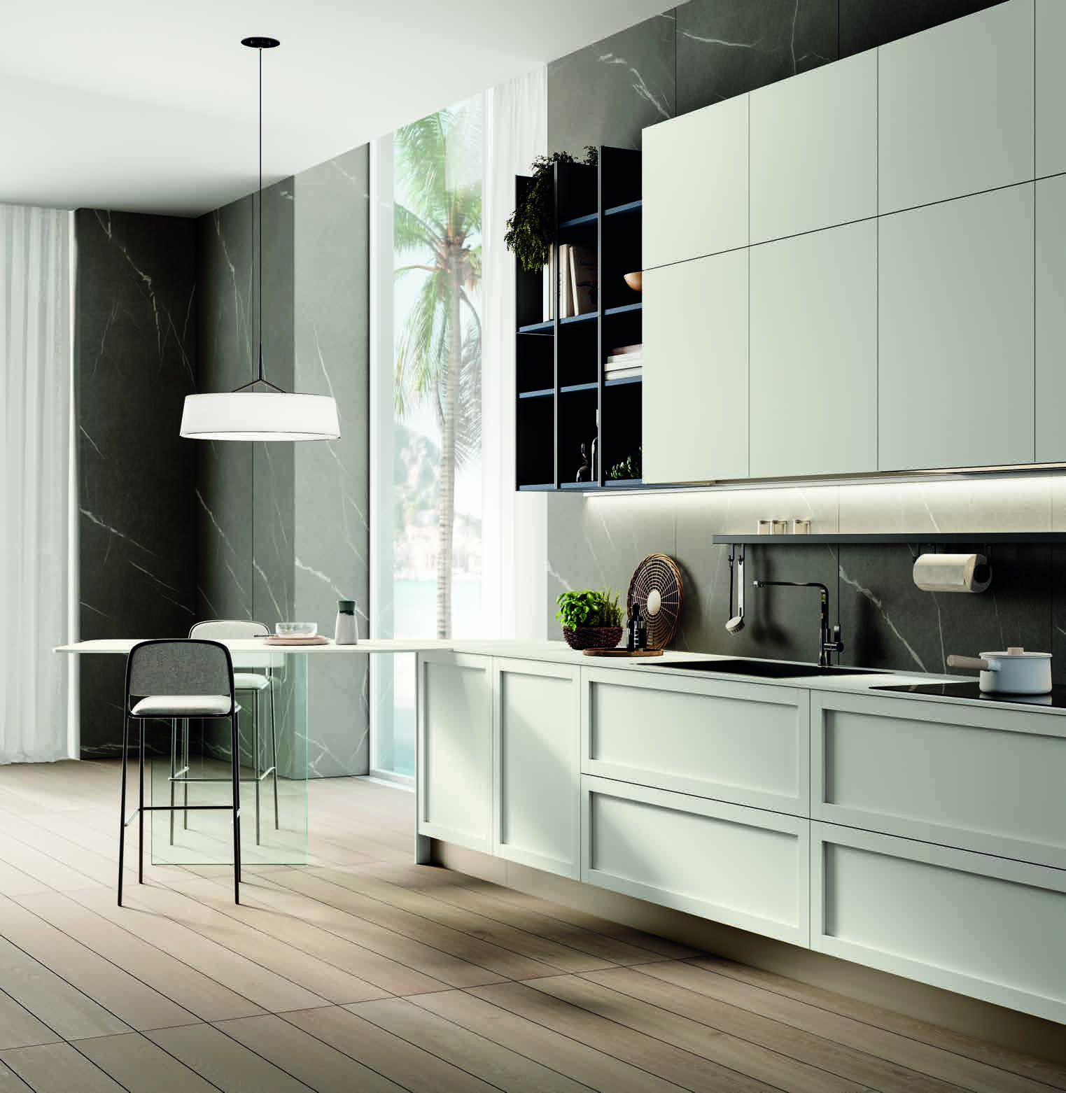 Febal Casa Modula 06 · Bianco Touch & Noce — Γενική άποψη