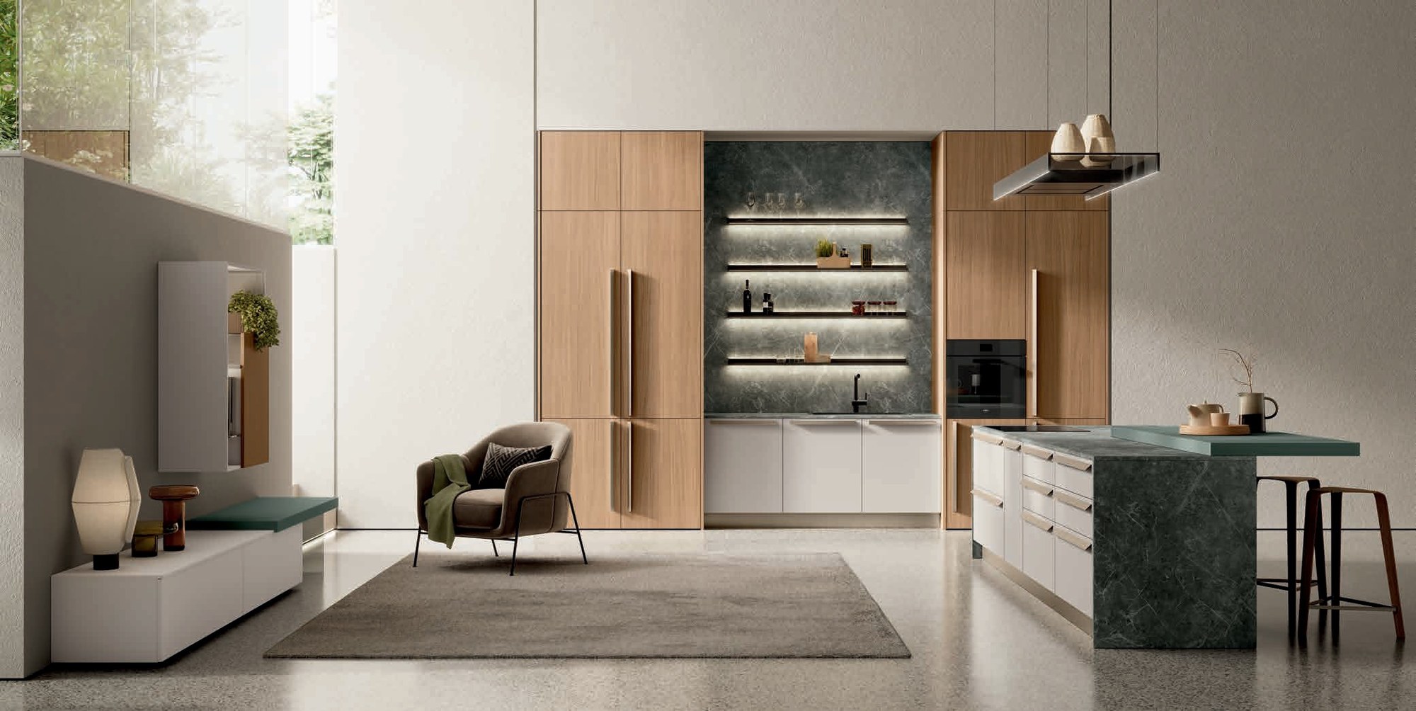 Febal Casa Modula 08 · Grigio Citta & Noce — Ανοιχτός χώρος