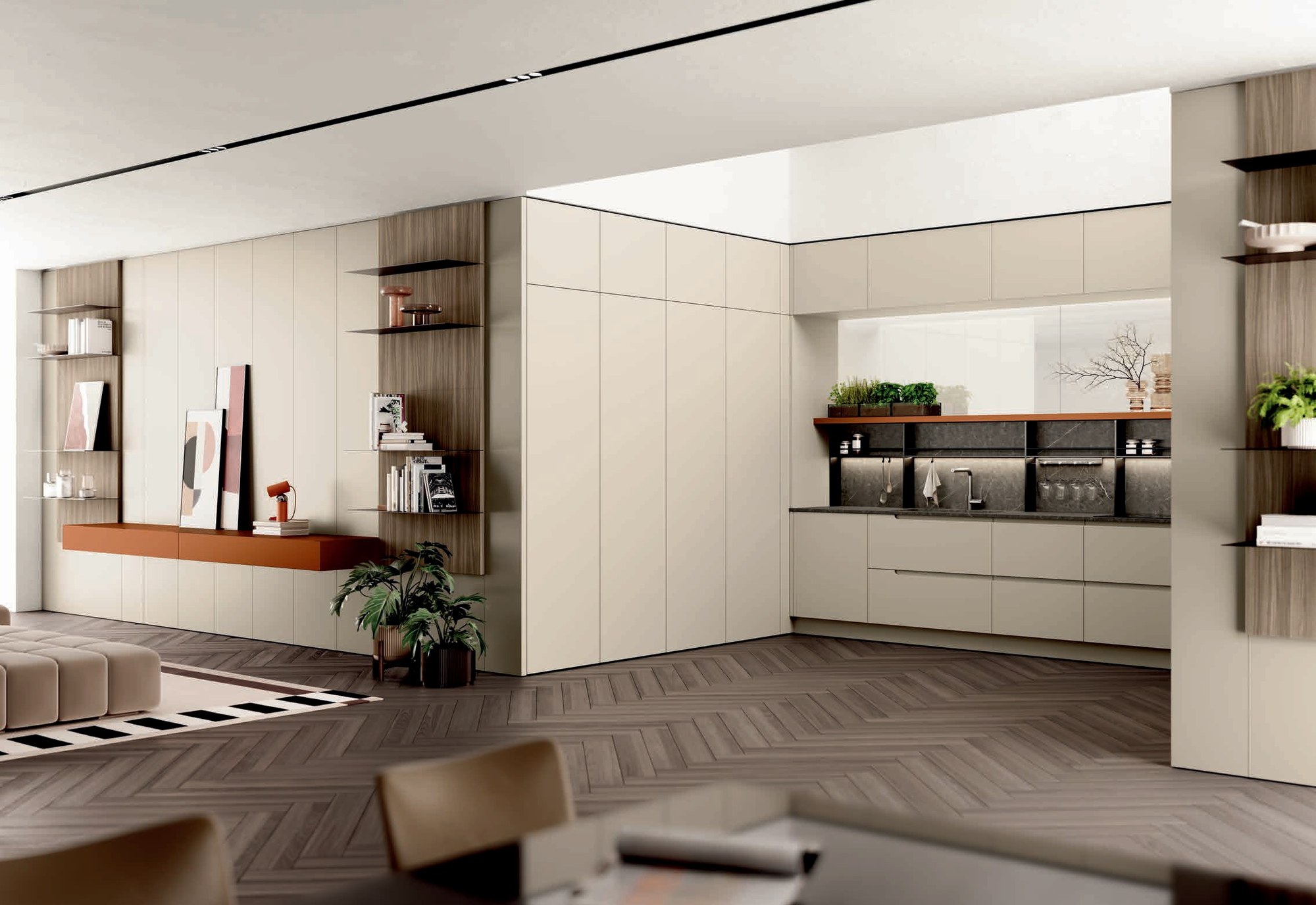 Febal Casa Modula 09 · Grigio Caldo & Terracotta — Γενική άποψη