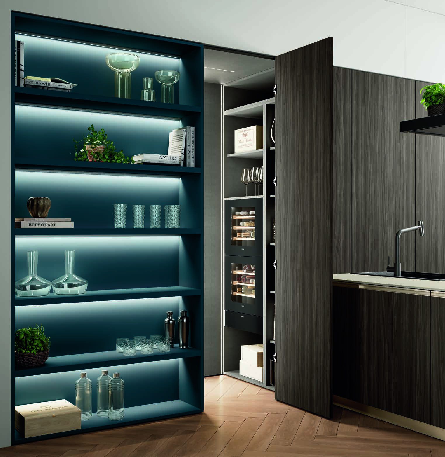 Febal Casa Modula 11 · Rovere Asiatico & Blu Notte — Στήλες & αποθήκευση