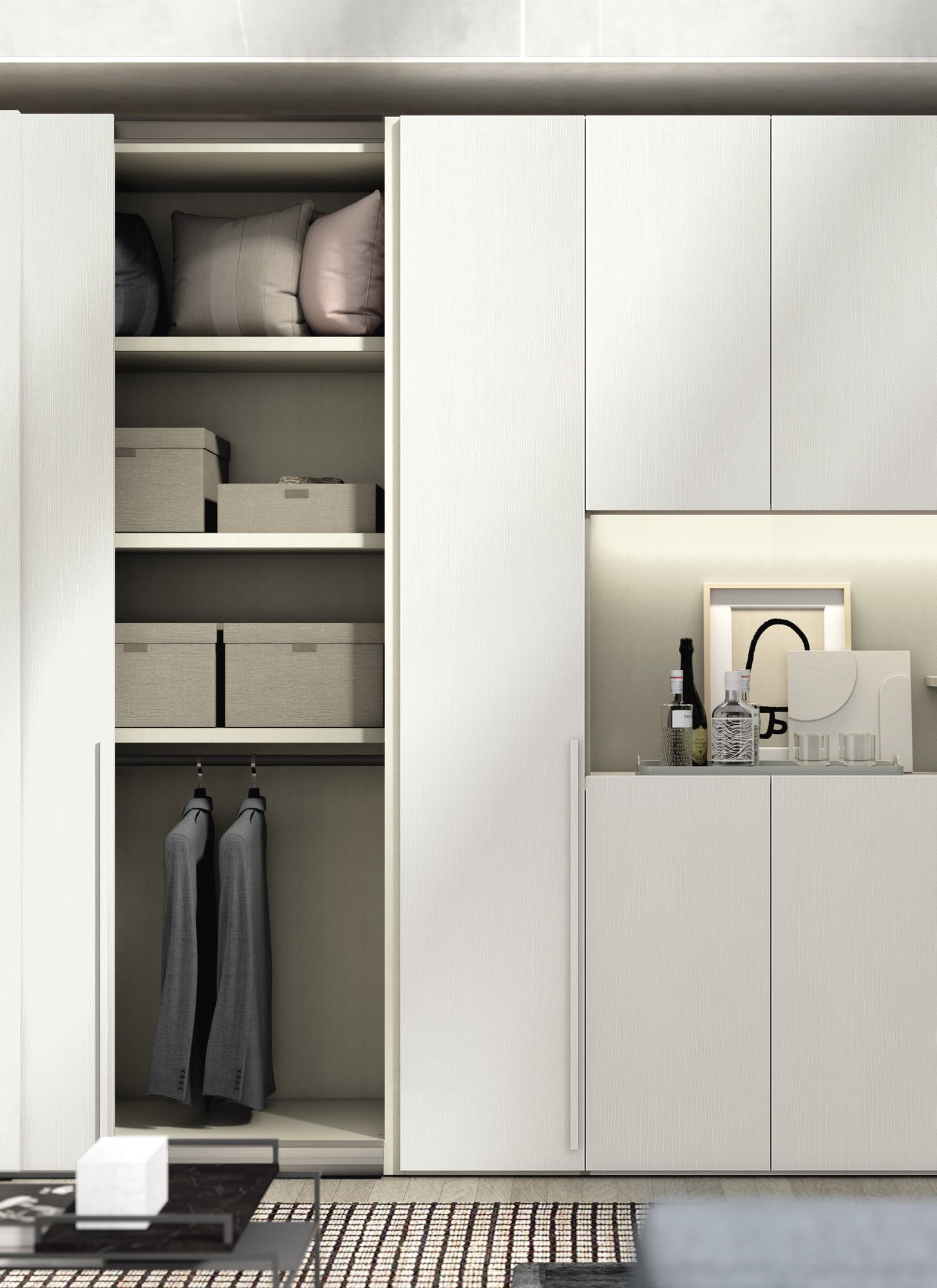 Febal Casa Momenti Wardrobes · Hinged (Battente) — Open Shelves