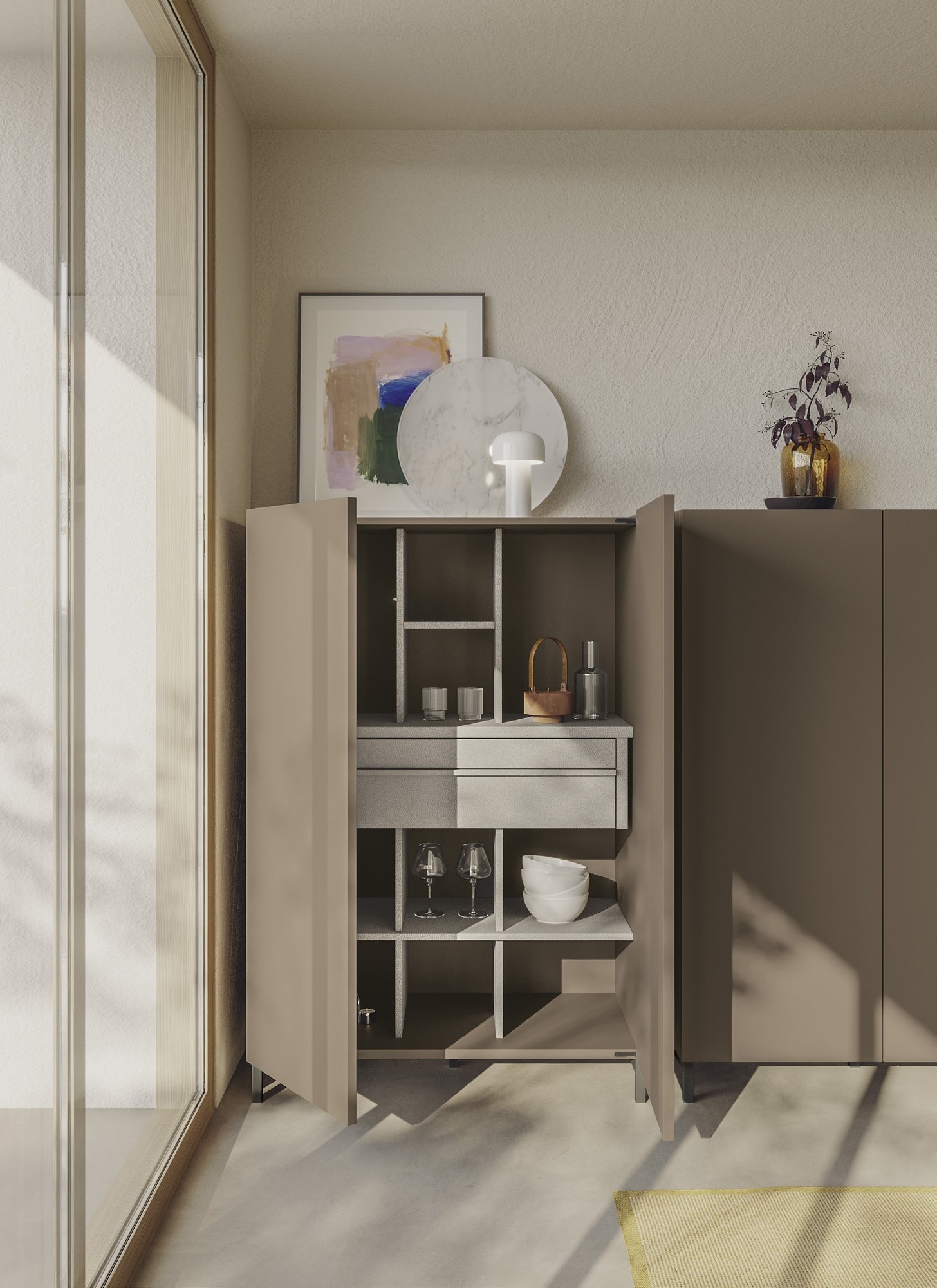 Febal Casa Momenti Living · Habitat Giovane — Ανοιχτά ράφια