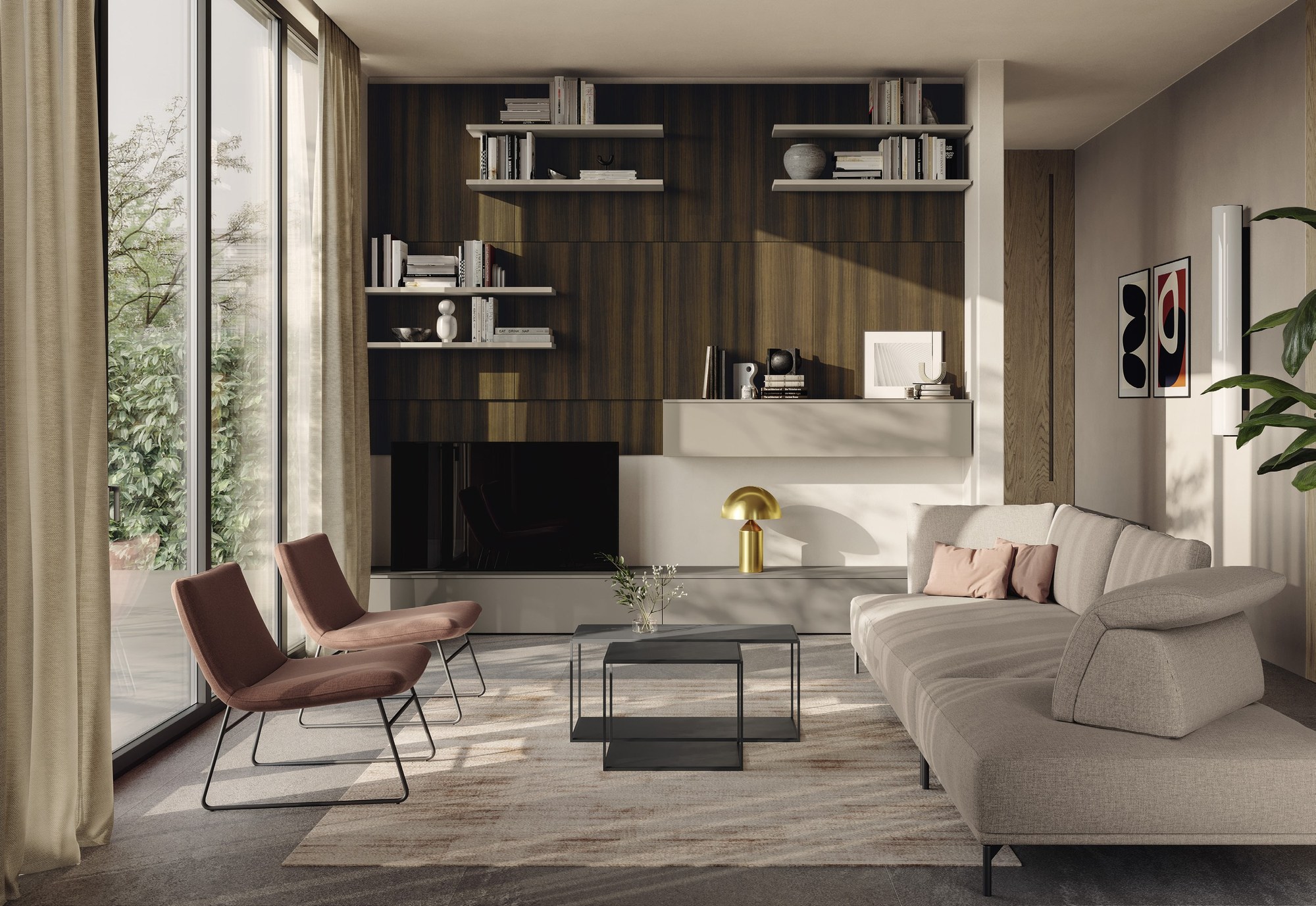 Febal Casa Momenti Living · Residenza Materica — έπιπλα καθιστικού, άποψη 2