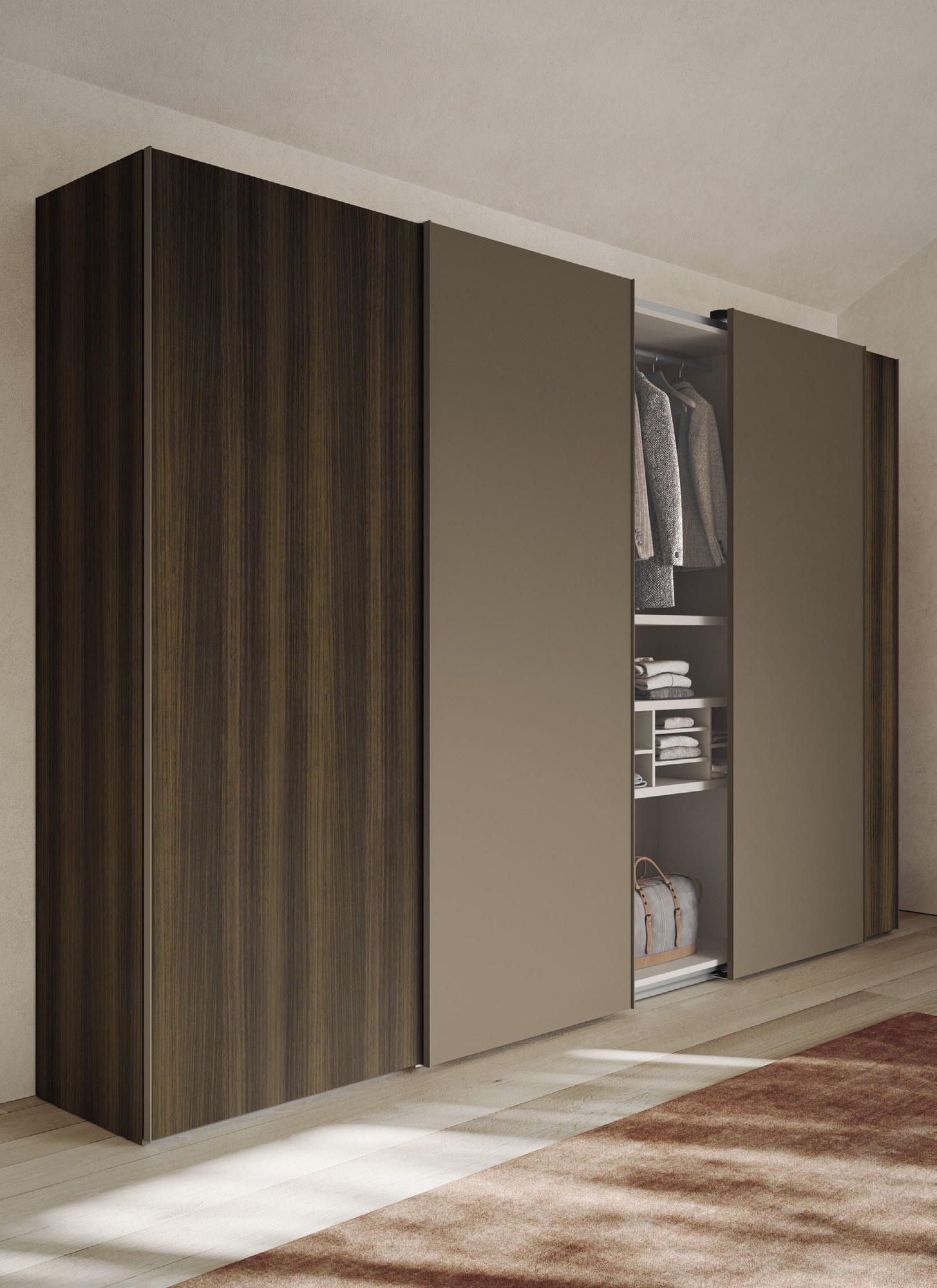 Febal Casa Momenti Wardrobes · Sliding (Scorrevole) — Open Shelves