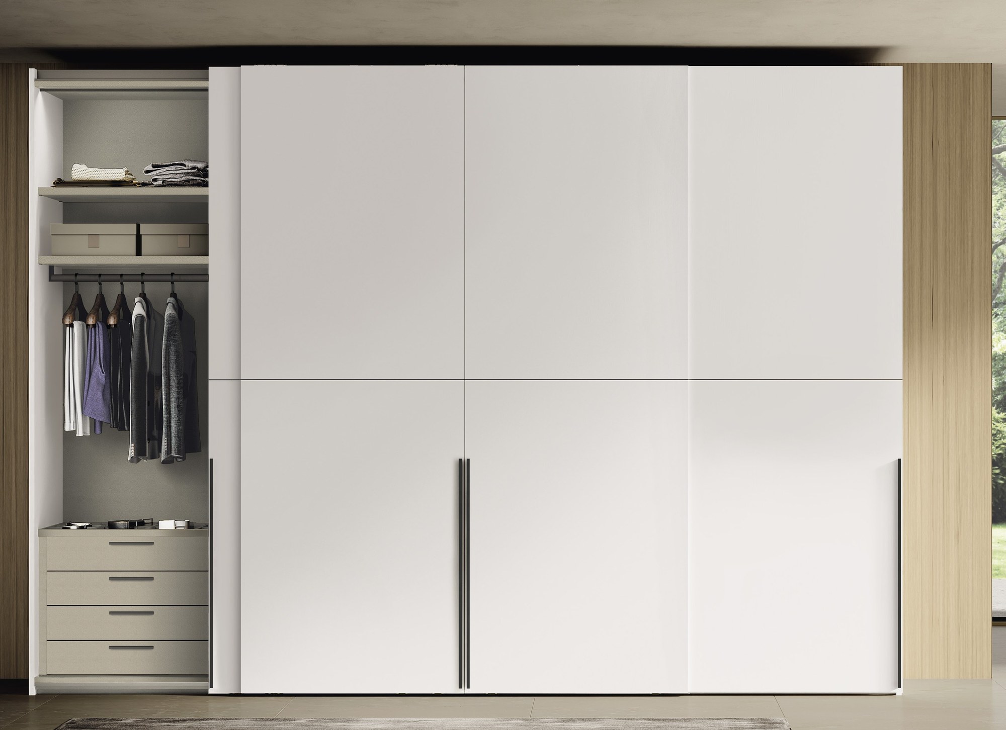 Febal Casa Momenti Wardrobes · Sliding (Scorrevole) — Open Shelves
