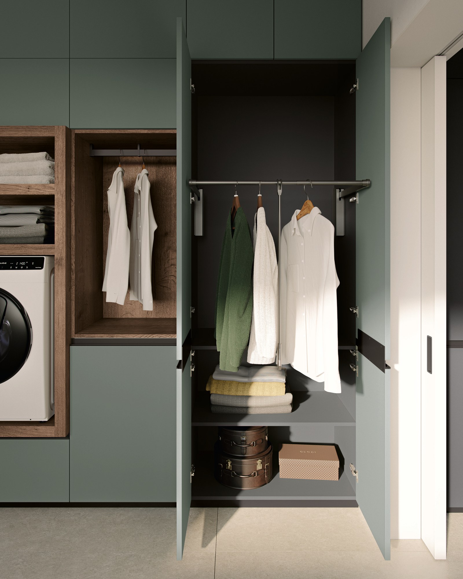 Gentili Cucine Smart Touch · Lavanderia — Ντουλάπα με κρεμάστρα για ρούχα