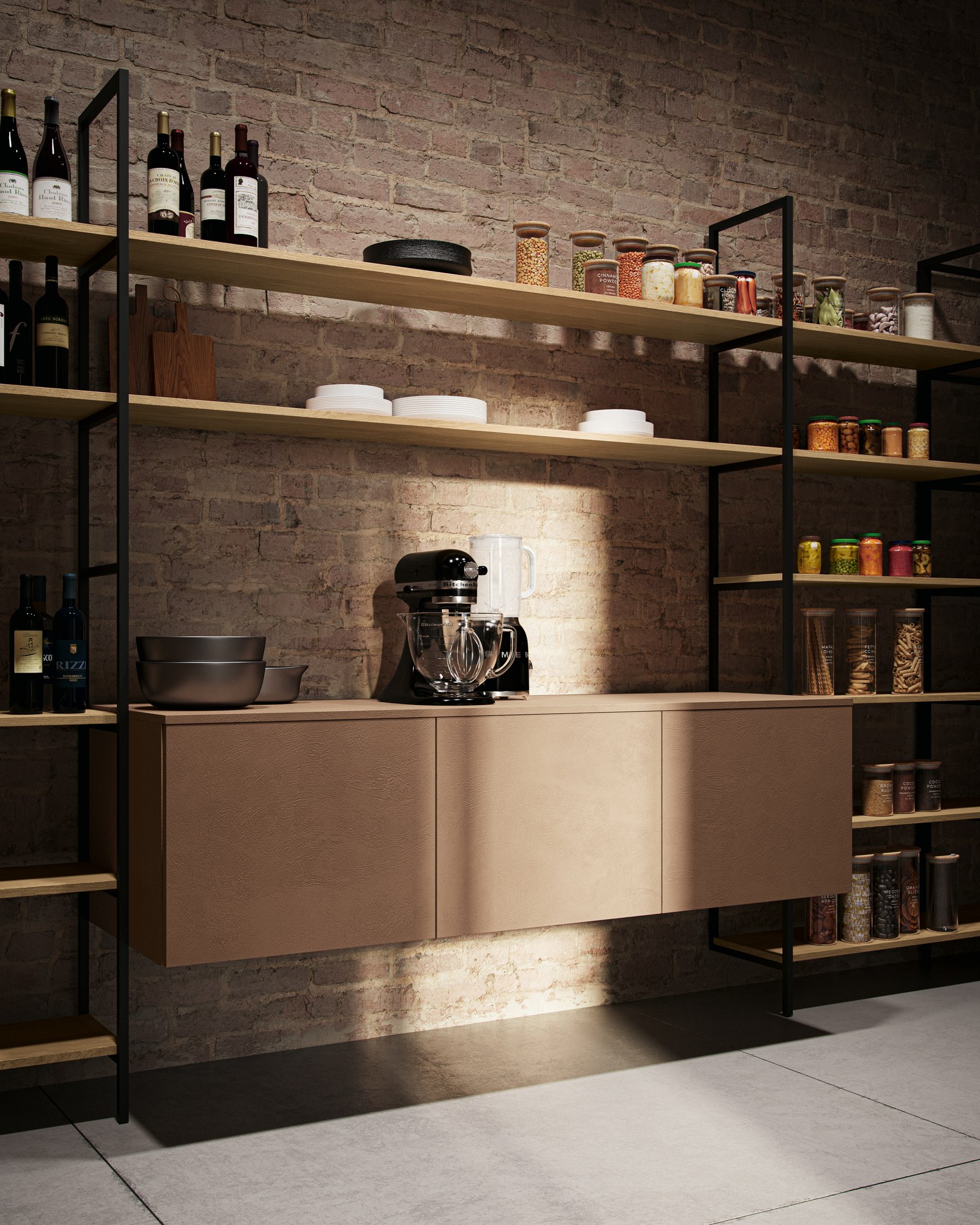 Gentili Cucine Industrial Style — Ανοιχτά Ράφια