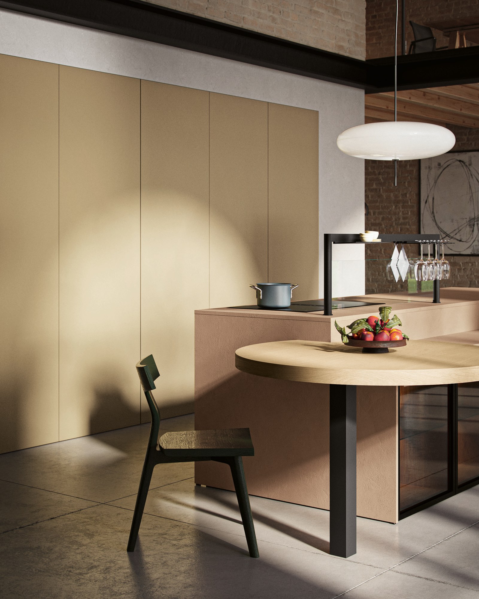 Gentili Cucine Industrial Style — Στήλες & Νησίδα