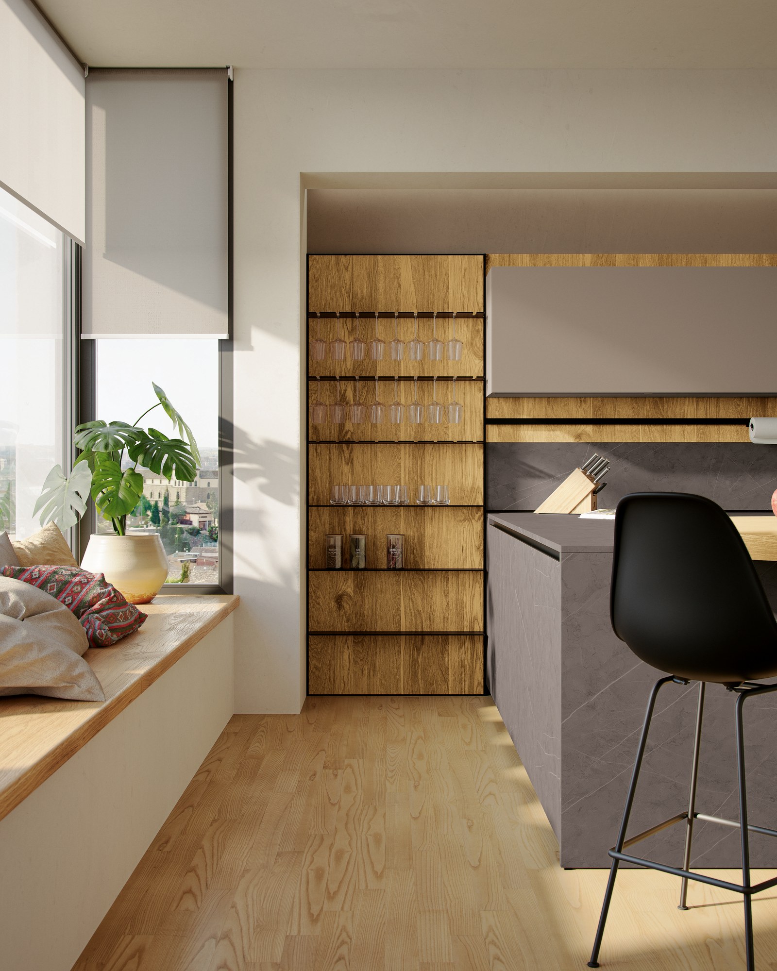 Gentili Cucine Contemporary Flexibility — Ραφιέρα & Παγκάκι