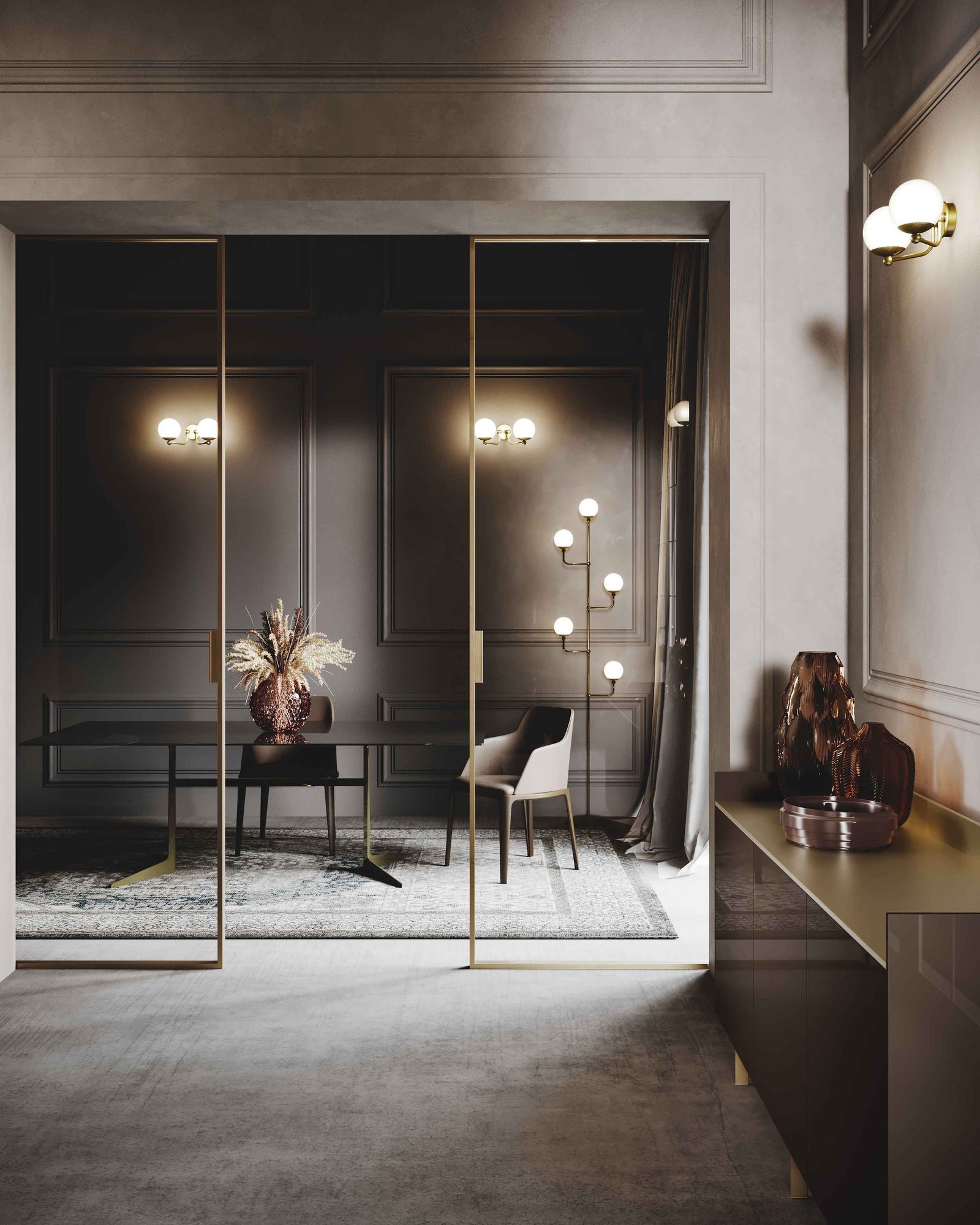 GF Interiors E.S.P. CRYSTAL — E.S.P. Crystal system — glass doors and display cabinets with a slim metal telaio.
