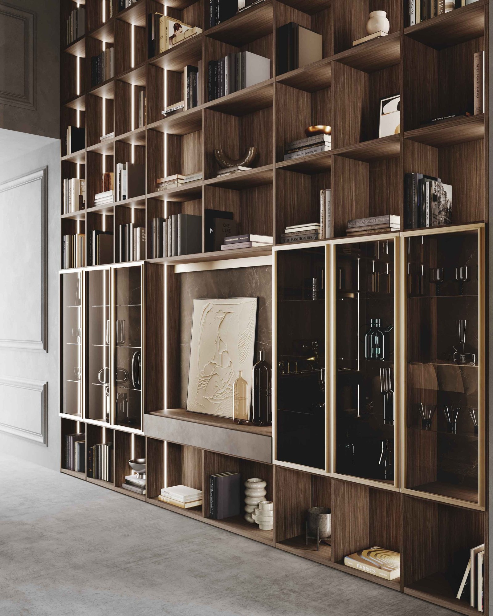 GF Interiors E.S.P. CRYSTAL — E.S.P. Crystal system — glass doors and display cabinets with a slim metal telaio.