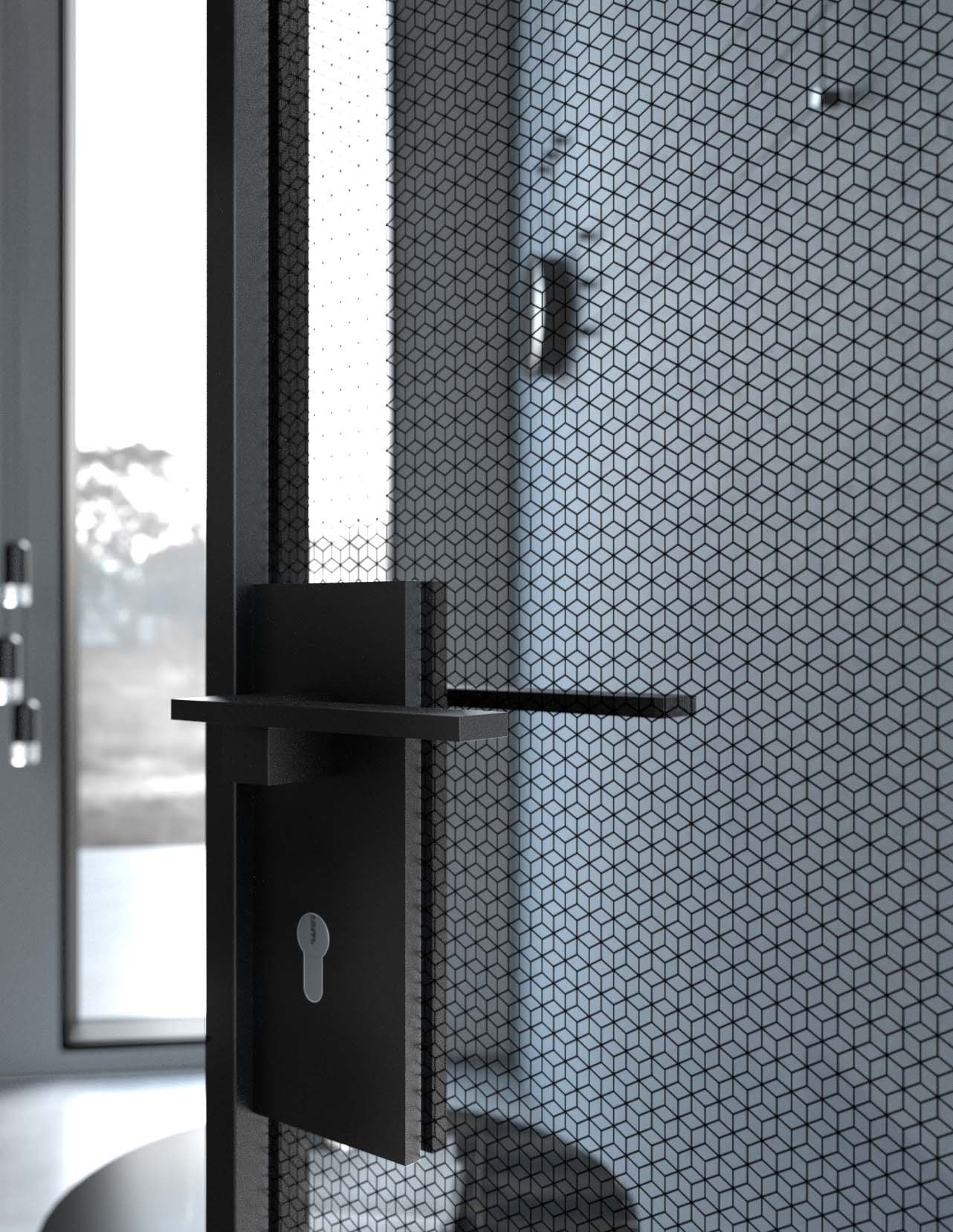 GF Interiors E.S.P. CRYSTAL FRAMELESS — E.S.P. Crystal flush door — a glass system with no frame.