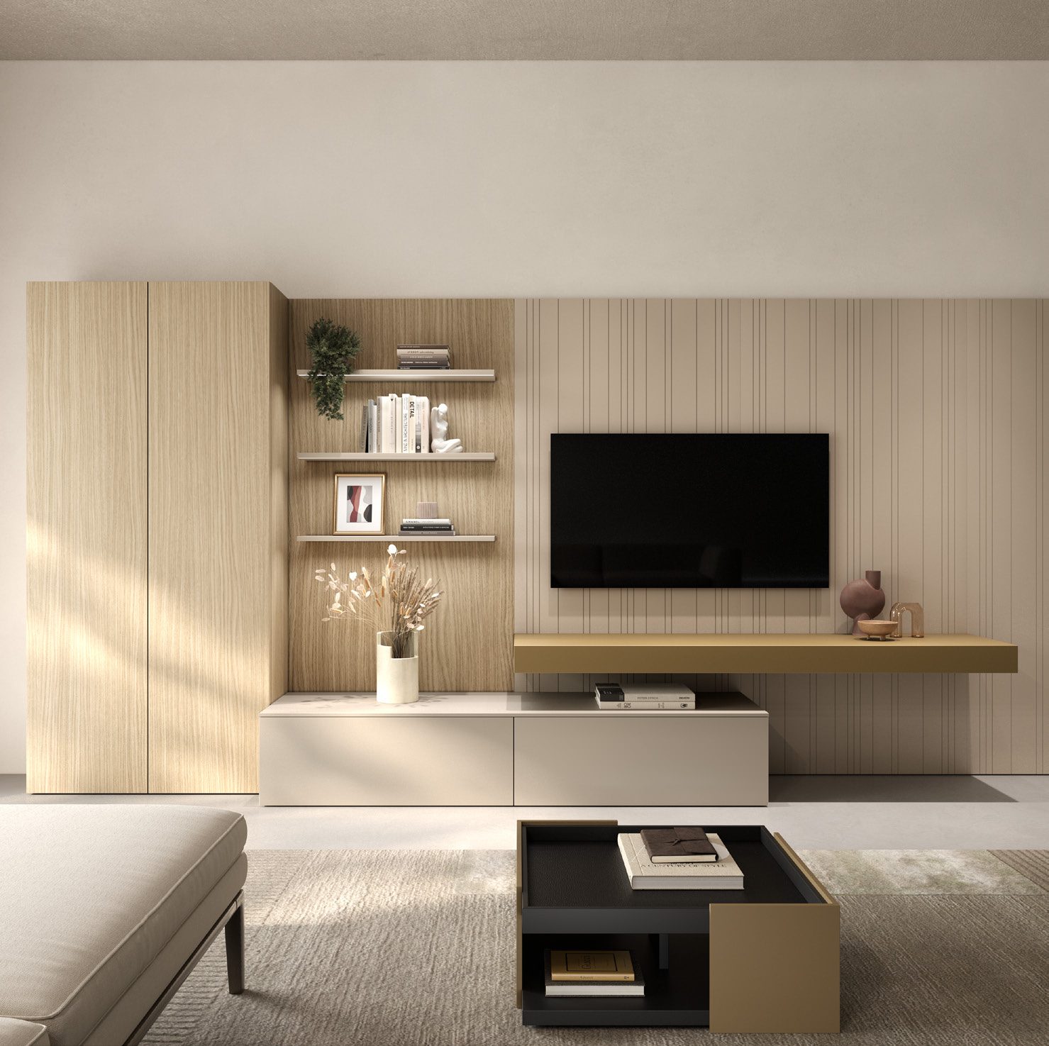 GF Interiors HOUSE OF DRUMS — Σύνθεση TV & Ράφια