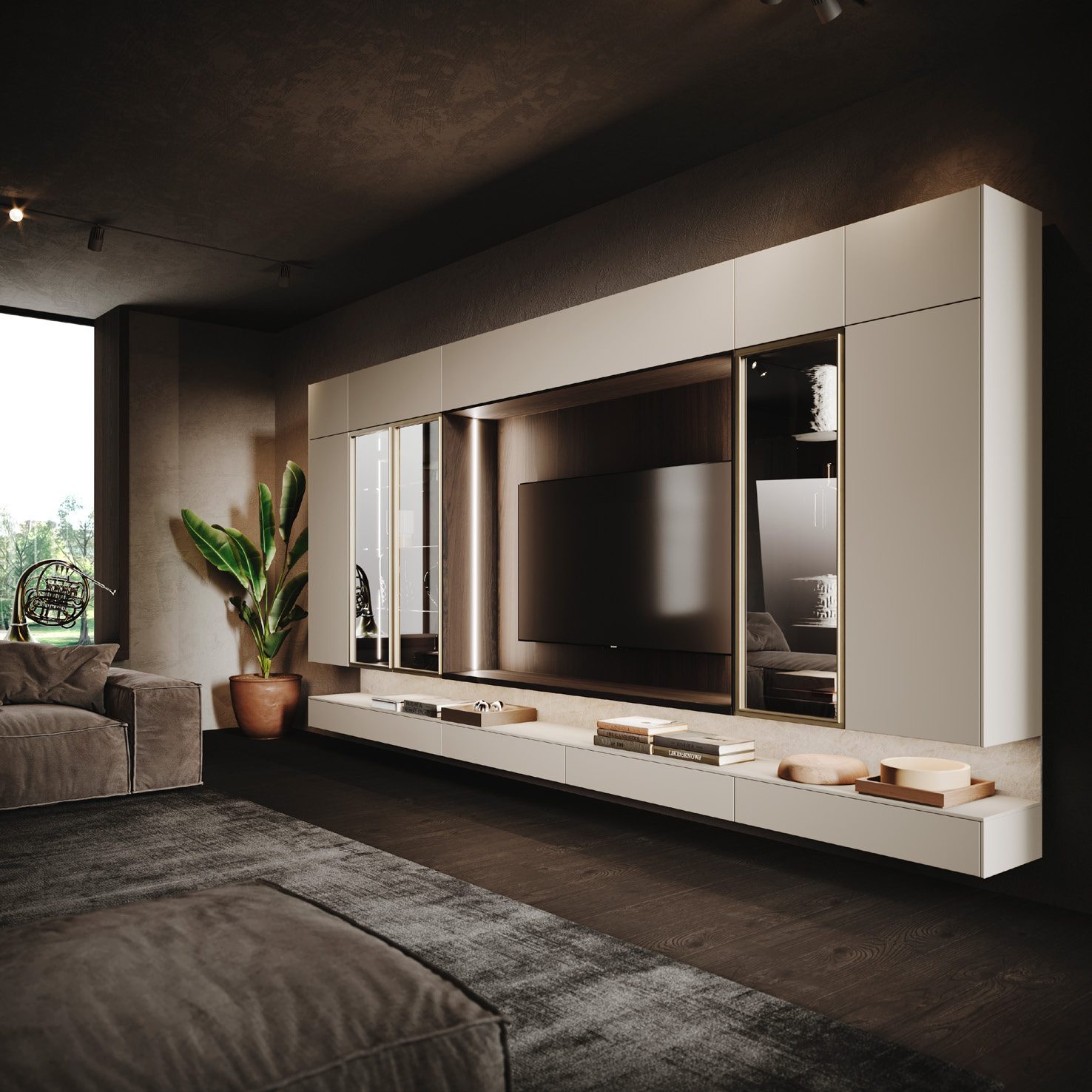 GF Interiors HOUSE OF HORN — Σύνθεση TV & Ράφια