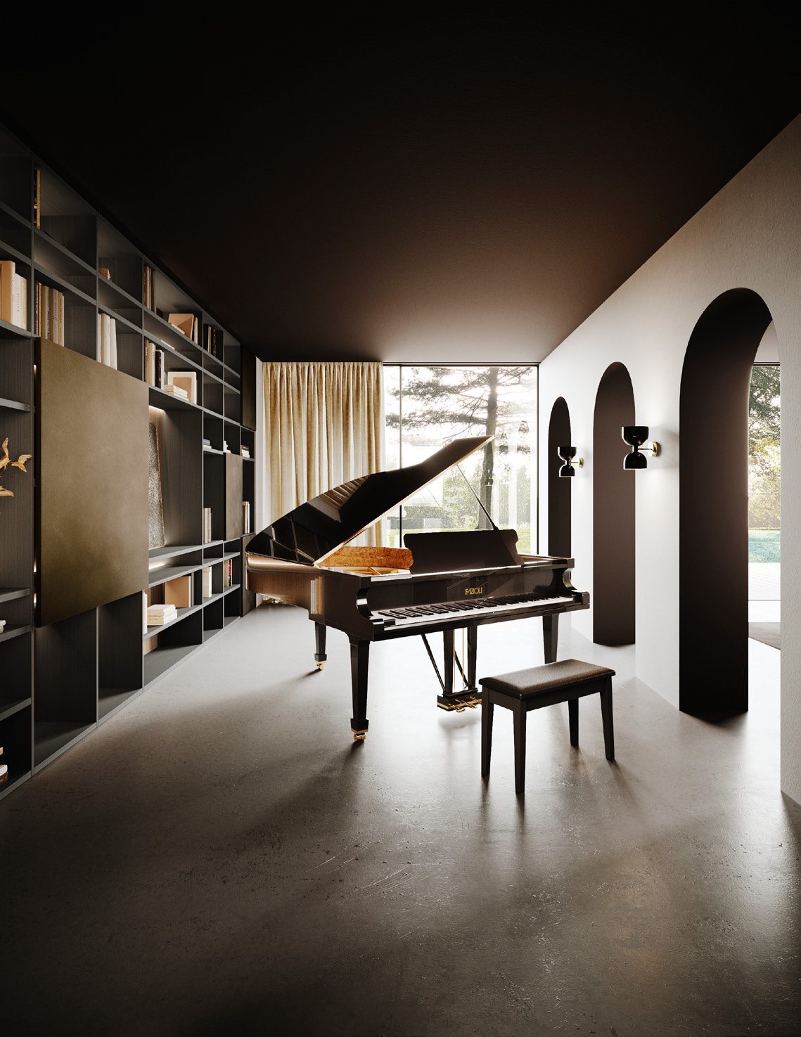 GF Interiors HOUSE OF PIANO — Δωμάτιο Μουσικής