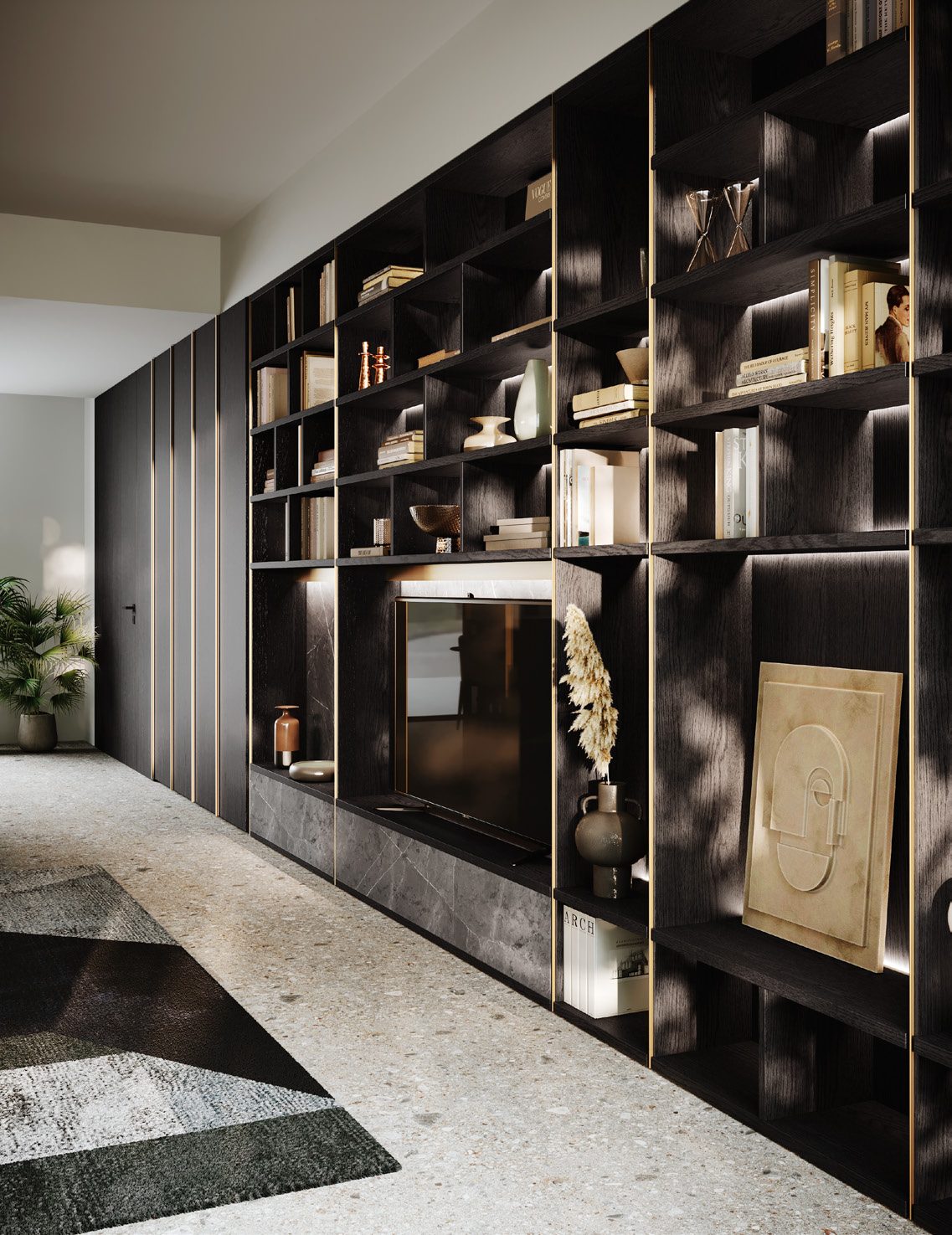 GF Interiors HOUSE OF TRUMPET — Σκούρα Βιβλιοθήκη