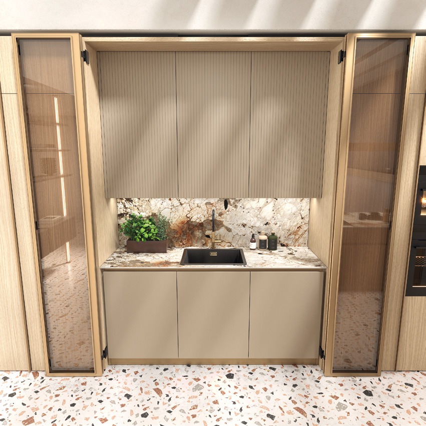 GF Interiors FLAT SAHARA BG — Κολονάτο Flat σε Rovere Japan με σύστημα Wide