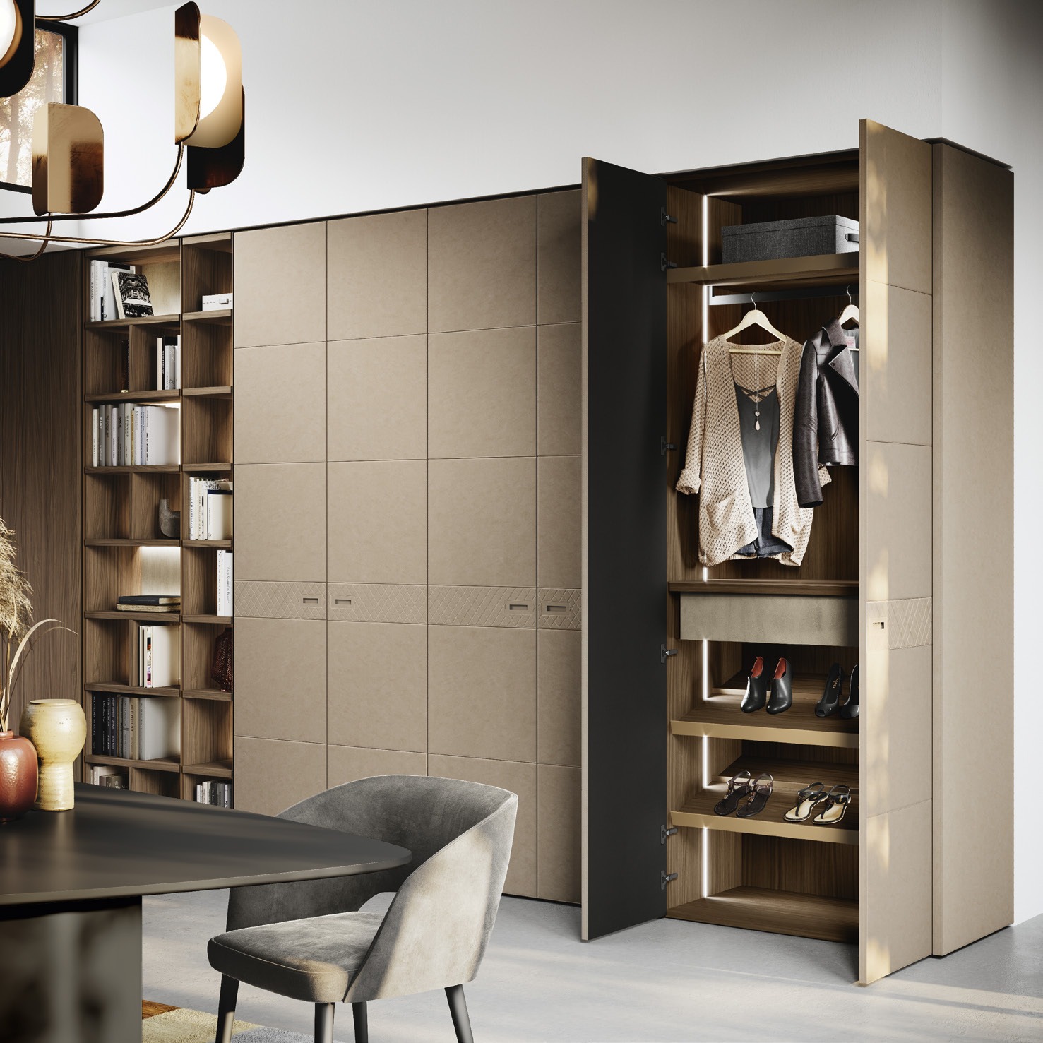 GF Interiors Ellington — Ellington — τα δερμάτινα frontali γίνονται πρωταγωνιστές του χώρου.