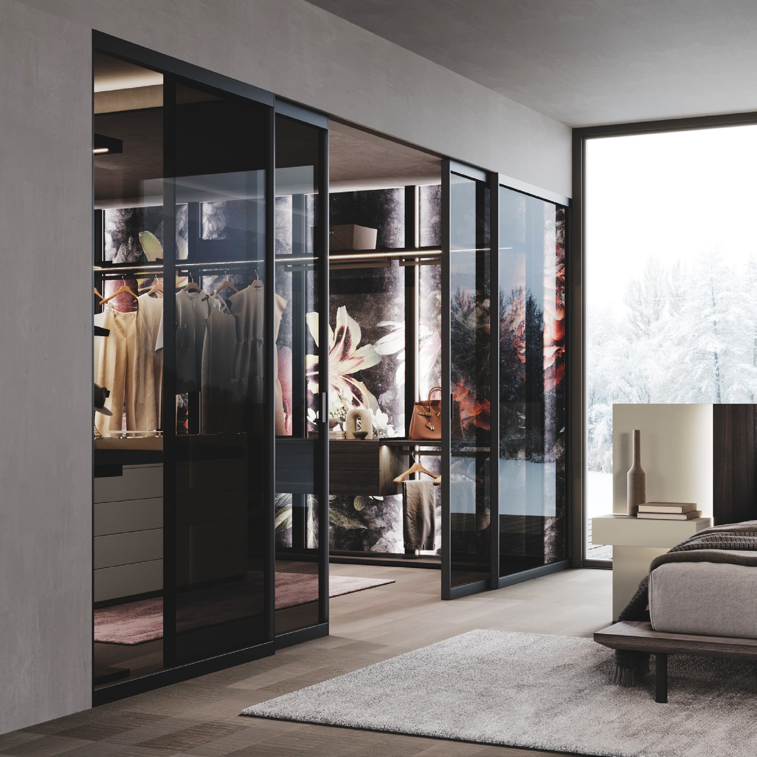 GF Interiors Wave — Wave detail in Sahara BG lacquer with ribbed boiserie.