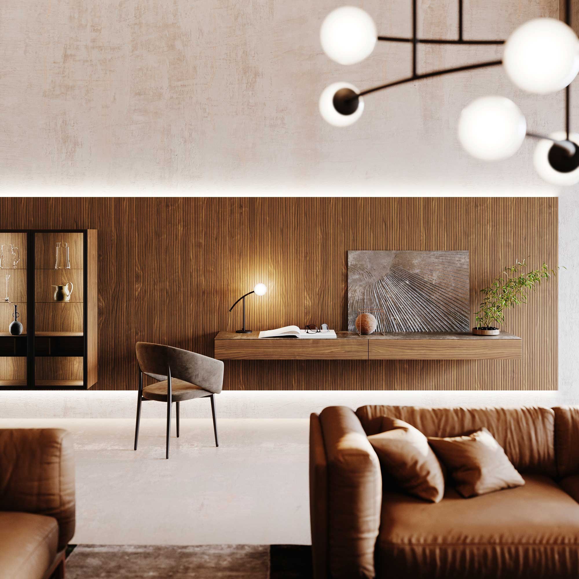 GF Interiors ALWAYS — Boiserie Always — κάθετες δόγες σταθερού βήματος, το χαρακτηριστικό ραβδωτό της σειράς Jazz.