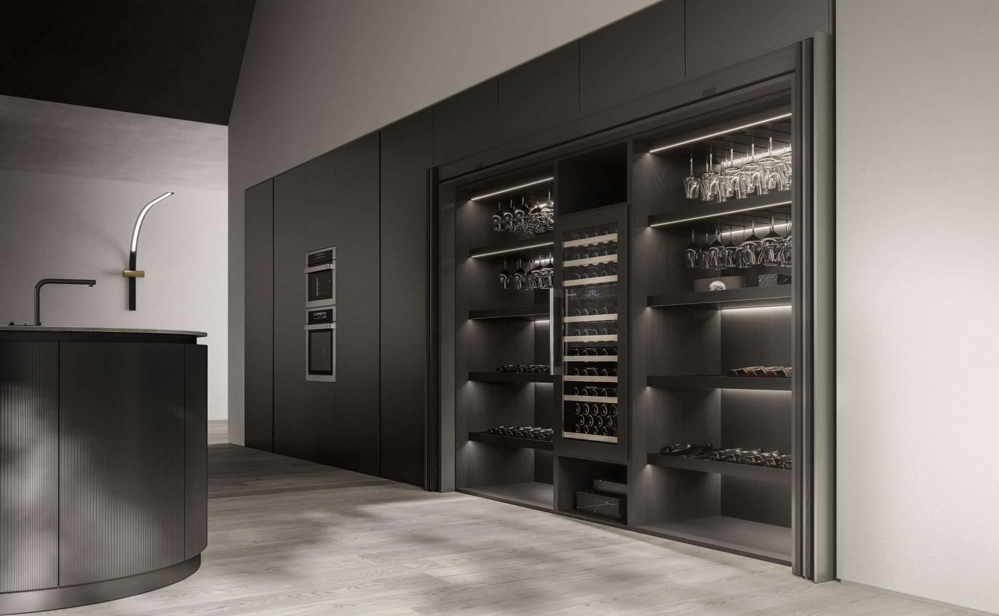 Μοντέρνη ιταλική κουζίνα Pedini Cucine Arkè Shape — Κάβα Κρασιών