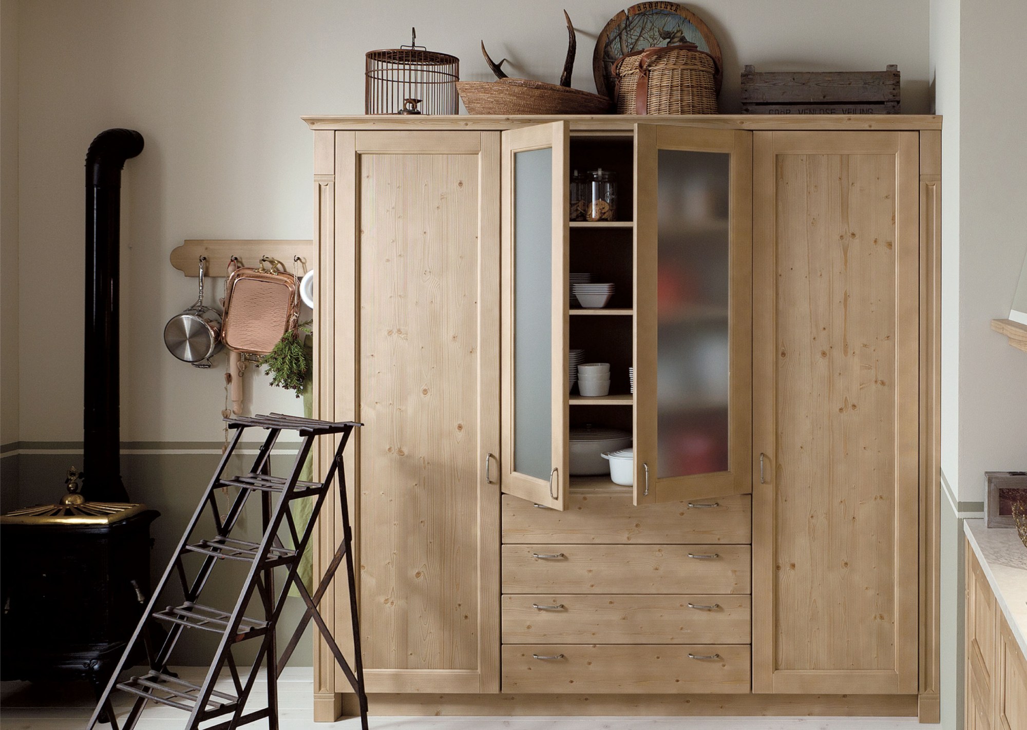 Scandola Mobili T02 – Stile country — Βιτρίνα σε Δρυ