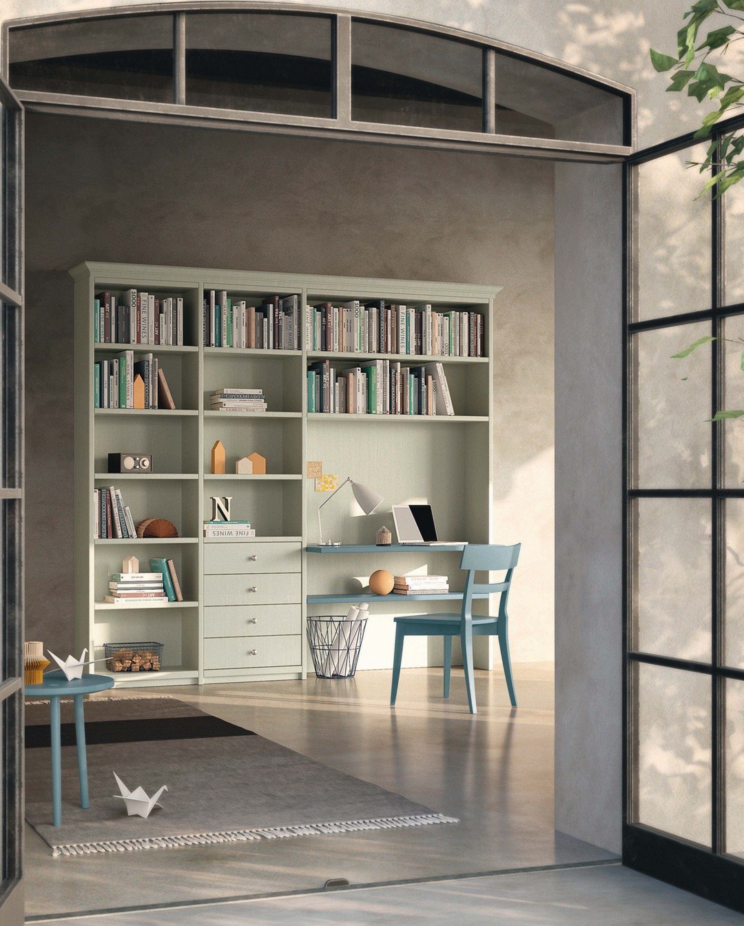 Scandola Mobili M10 – Ambienti Living — Living room composition — vertical view