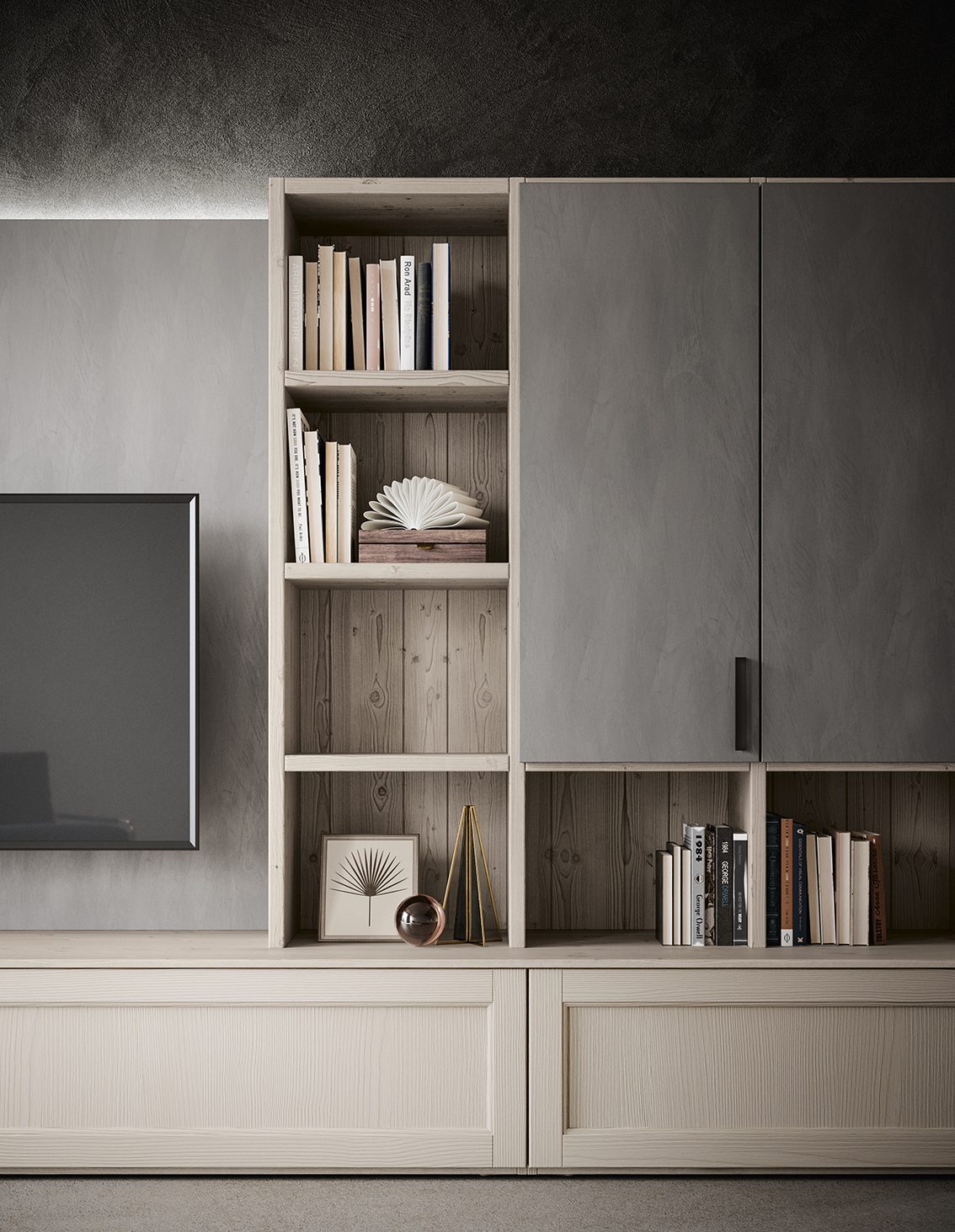 Scandola Mobili M03 – Arredamento soggiorno — Composition with Bookcase